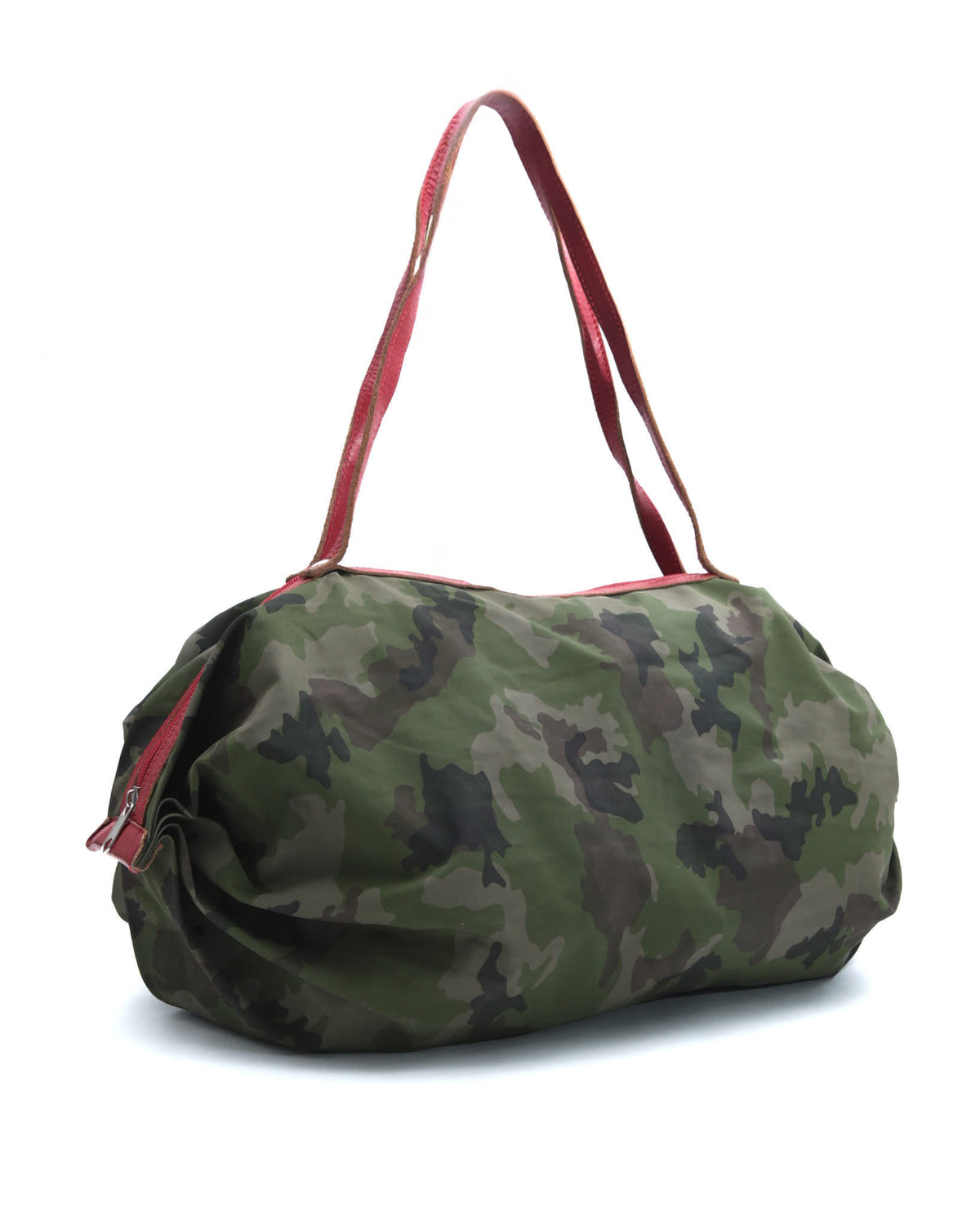 camouflage print duffle bag