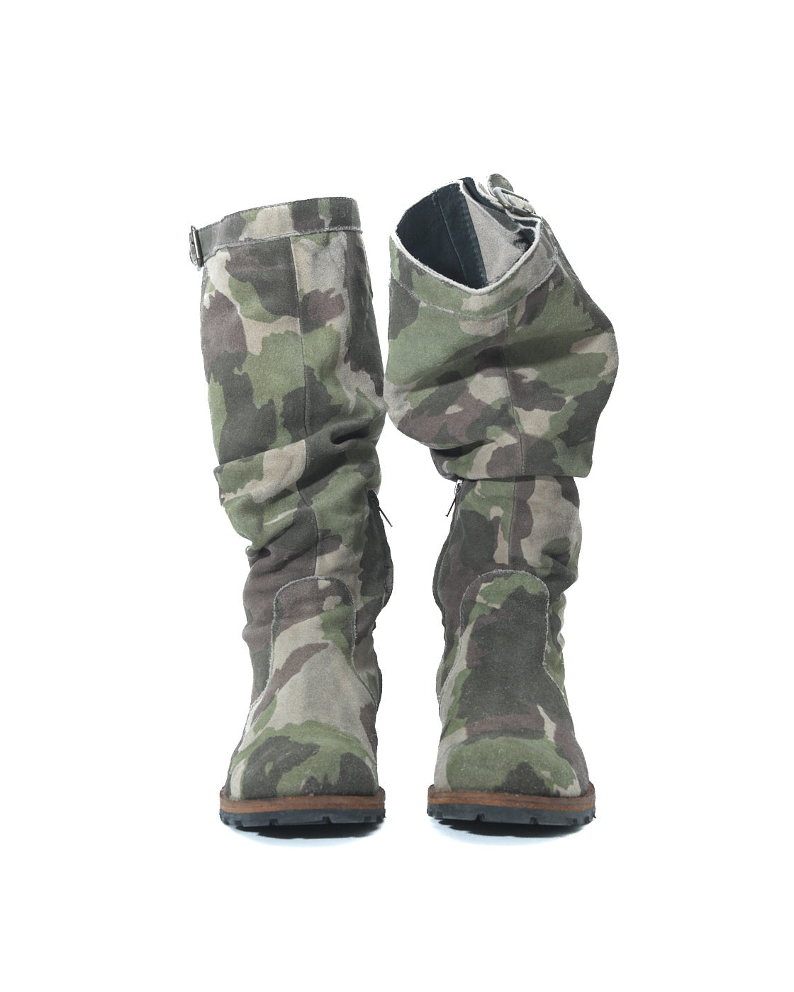 camouflage slouchy boots