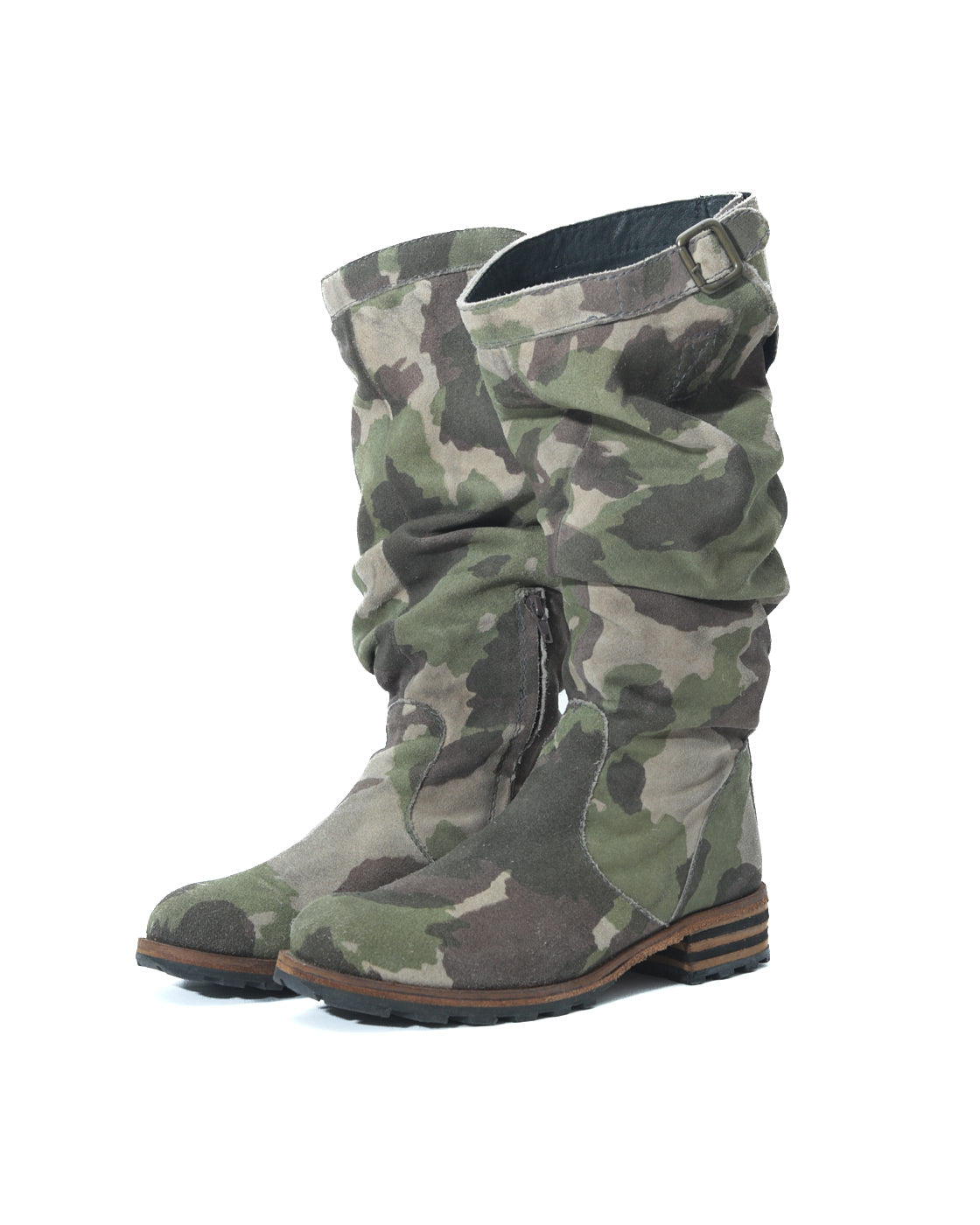 camouflage slouchy boots