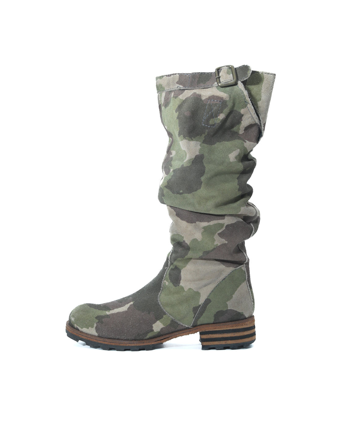 camouflage slouchy boots