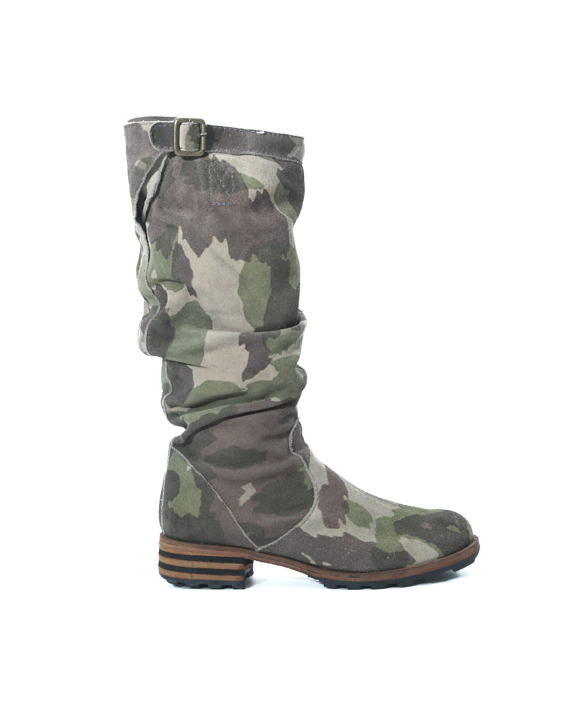 camouflage slouchy boots