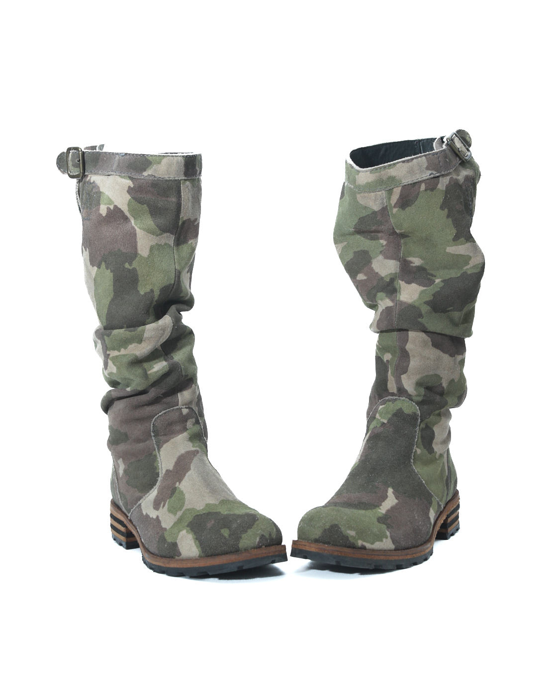 camouflage slouchy boots