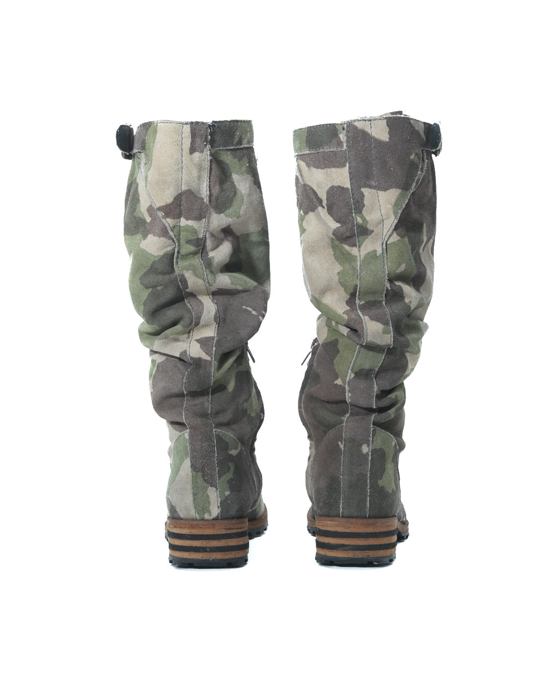 camouflage slouchy boots