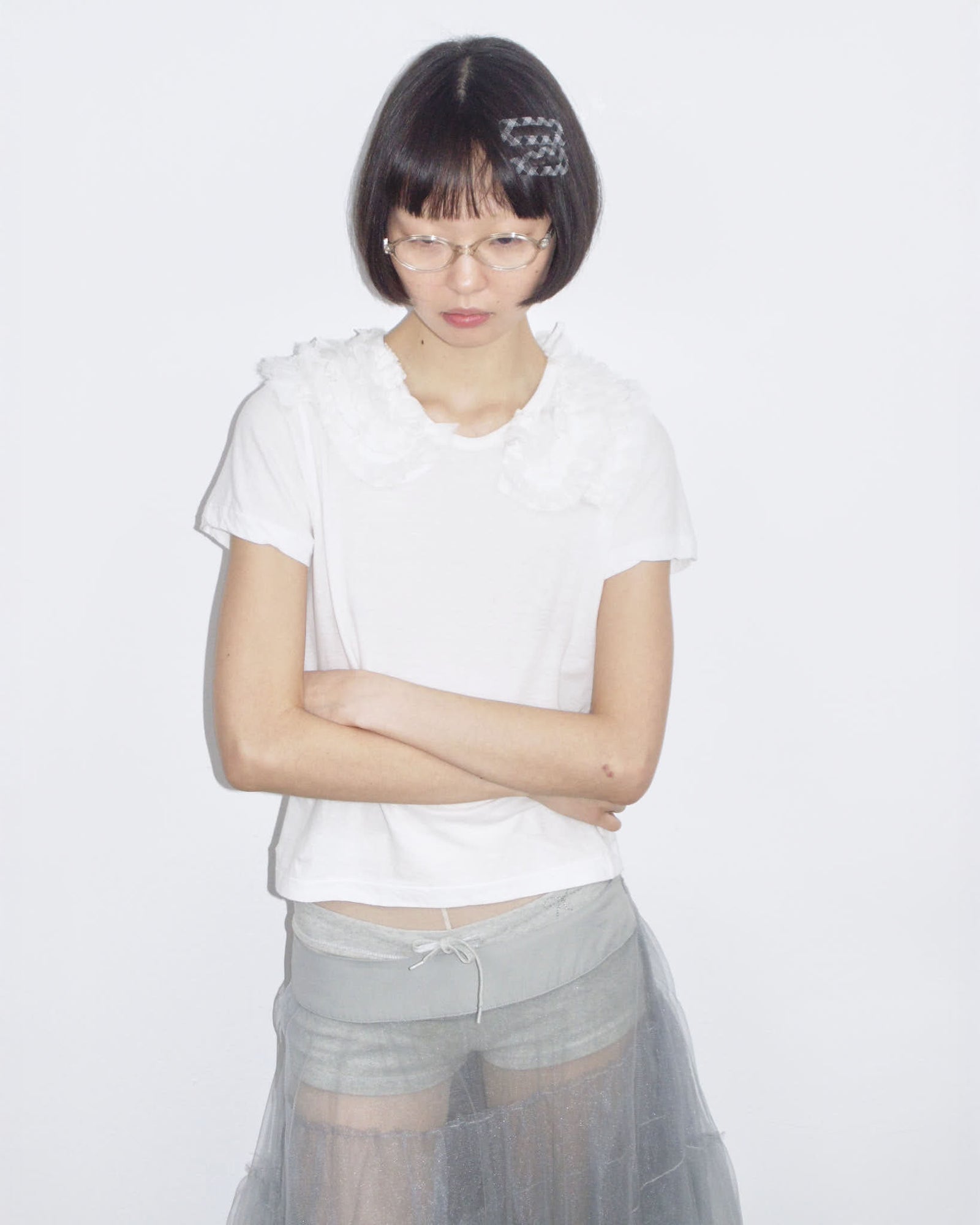 tulle collar angel tee