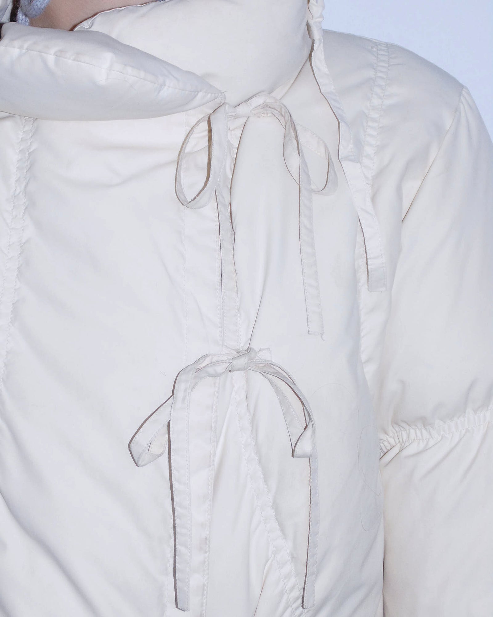cream cropped puffer jacket