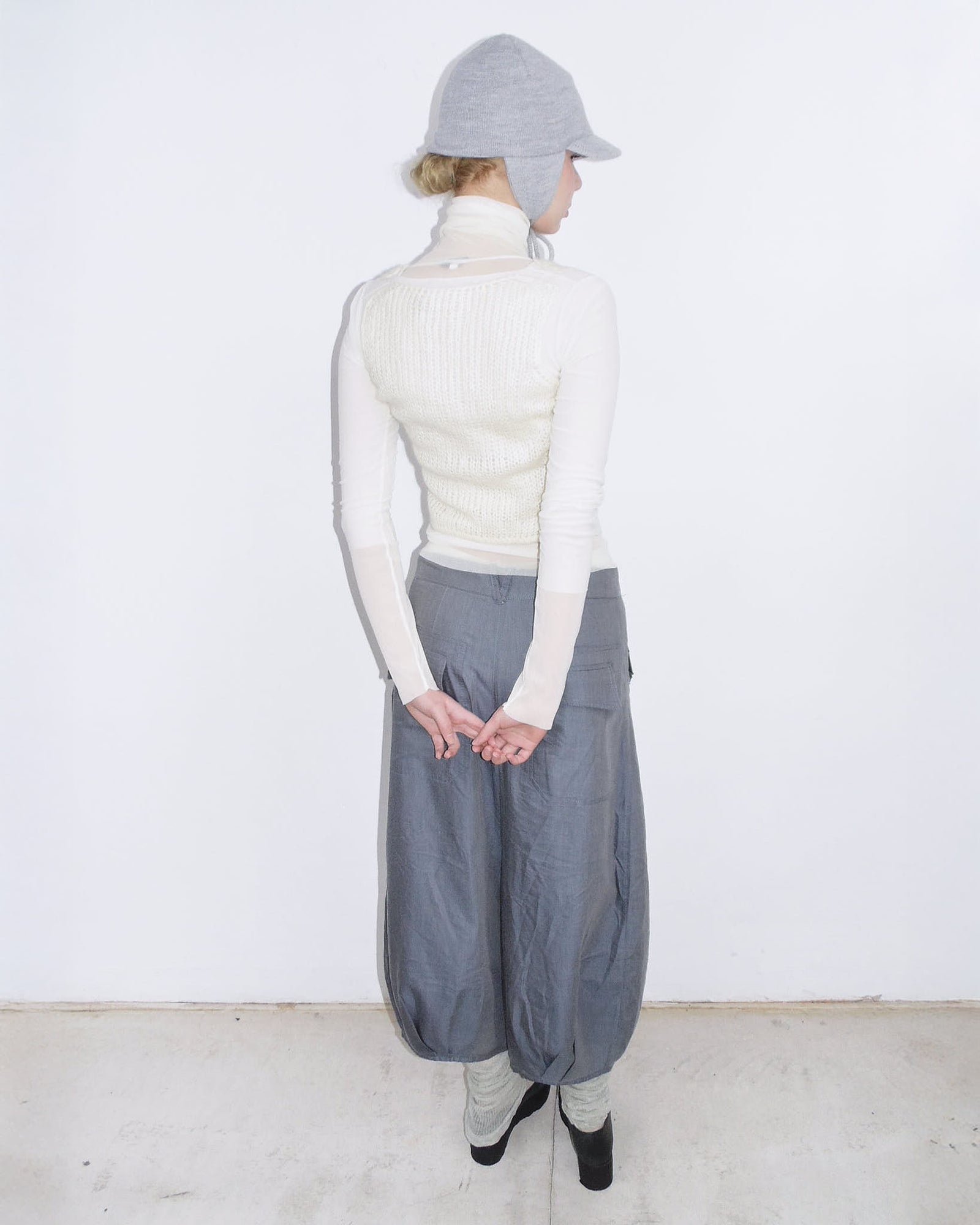 cream mesh and mohair set