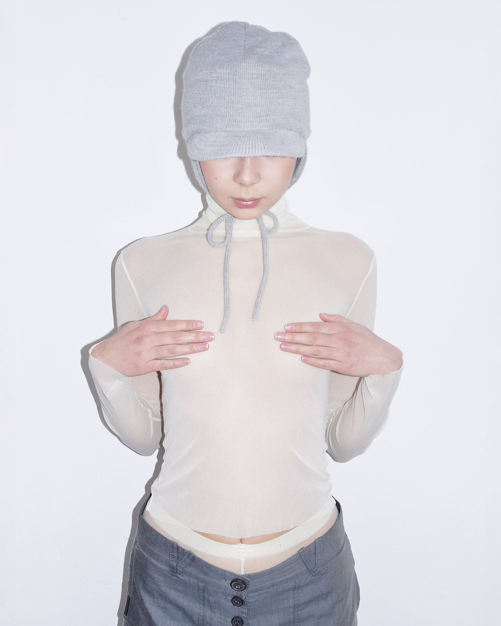 cream mesh and mohair set