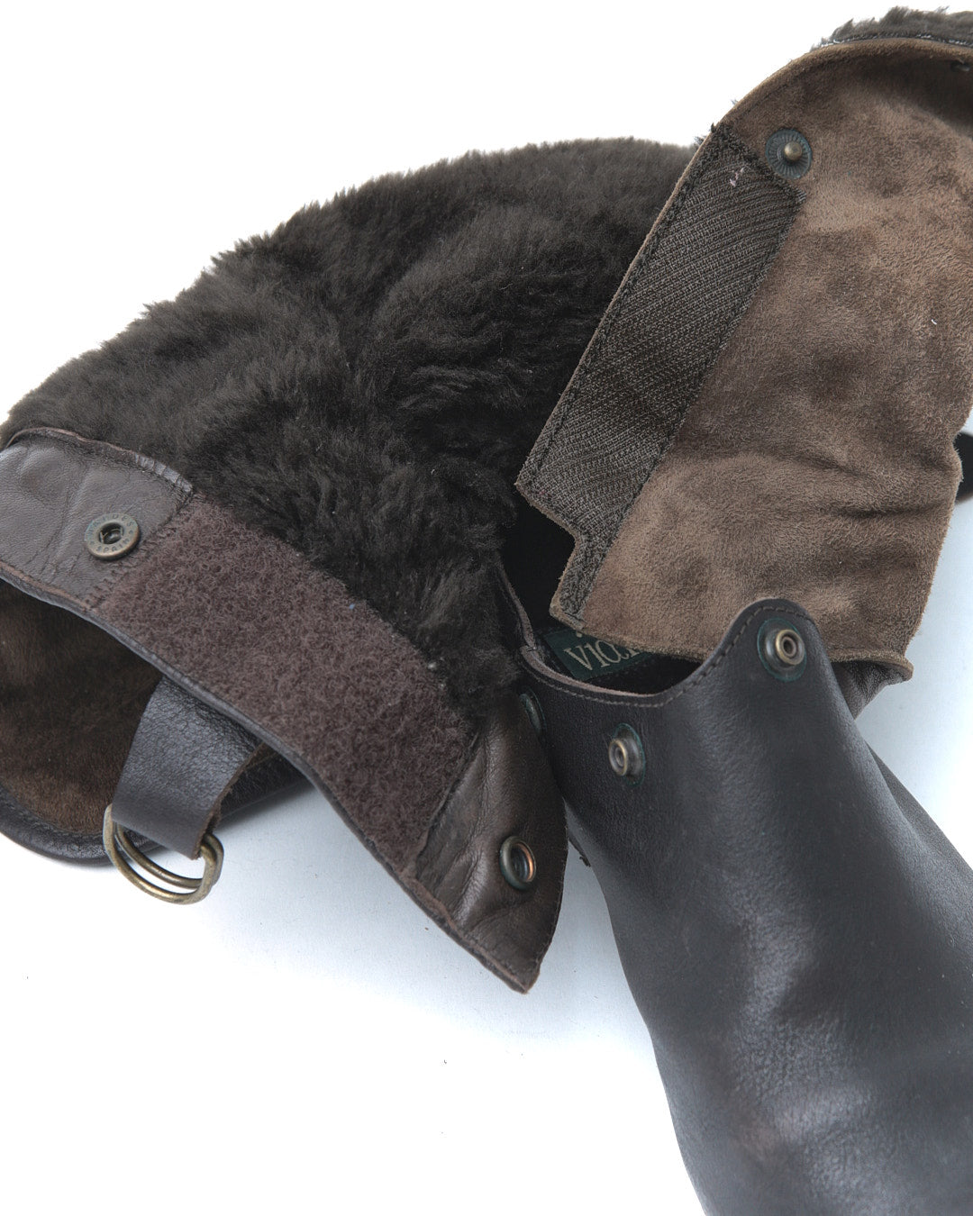 dark brown leather boots / clogs wito removable layer