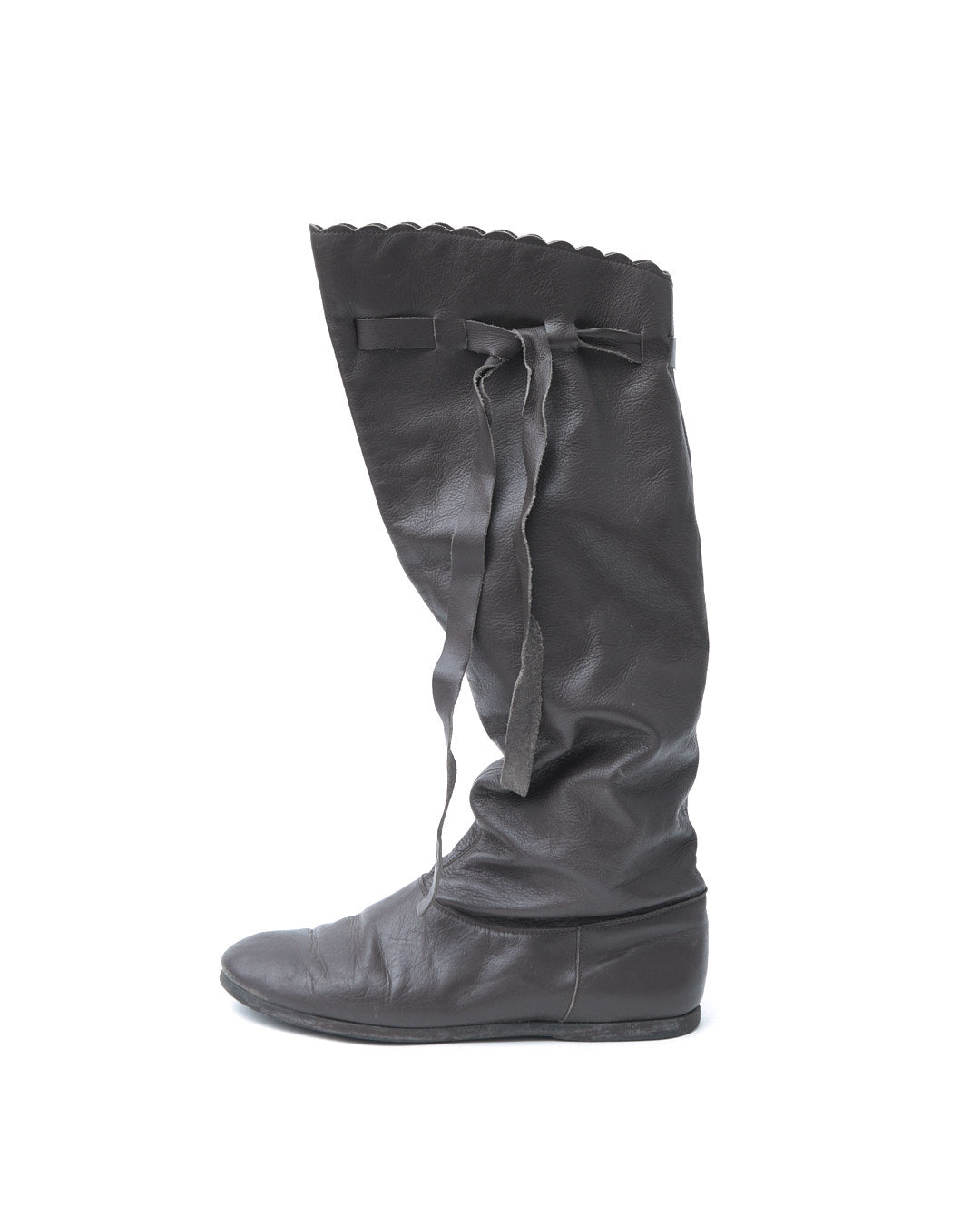 dark brown leather slouchy boots