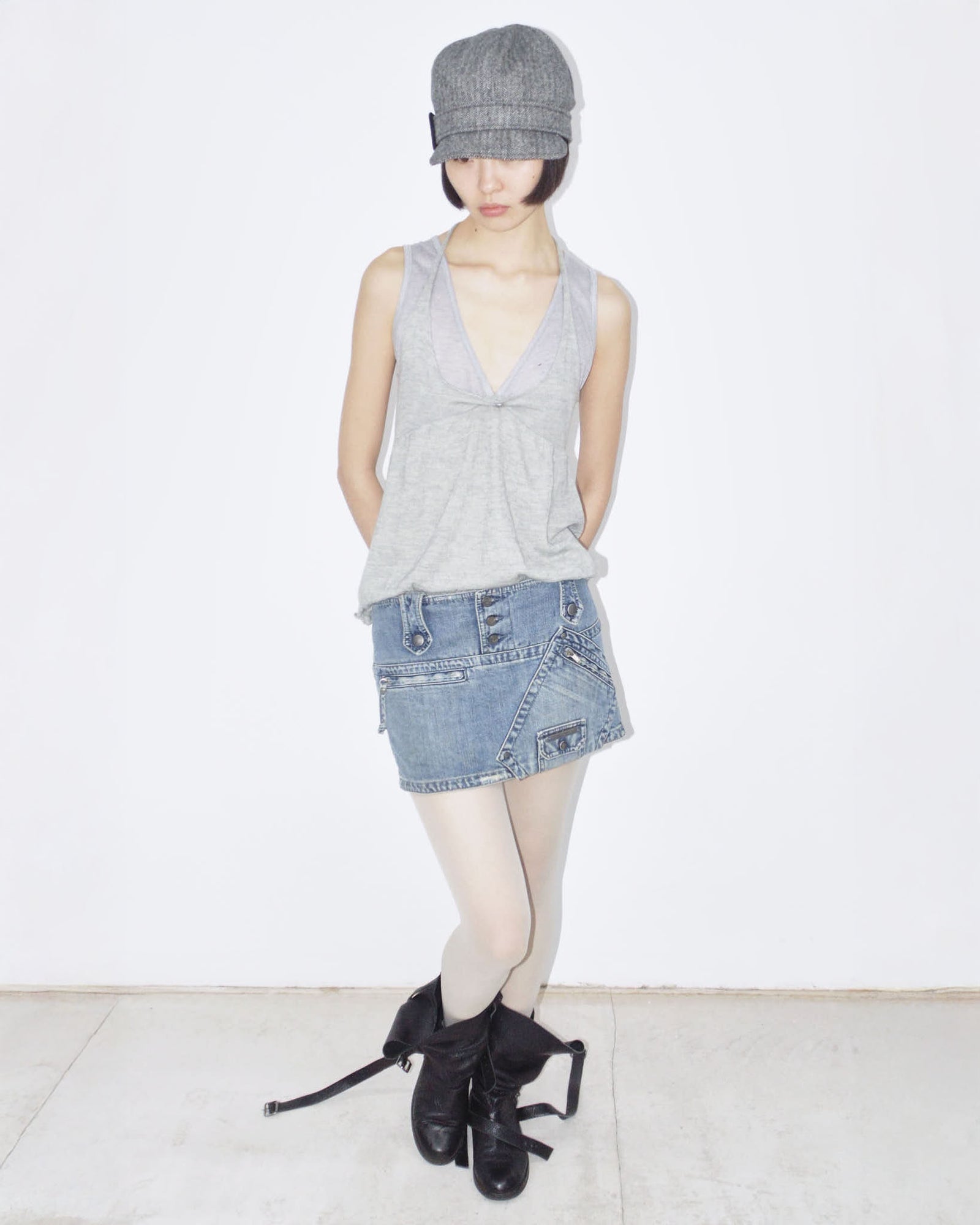 mini denim skirt