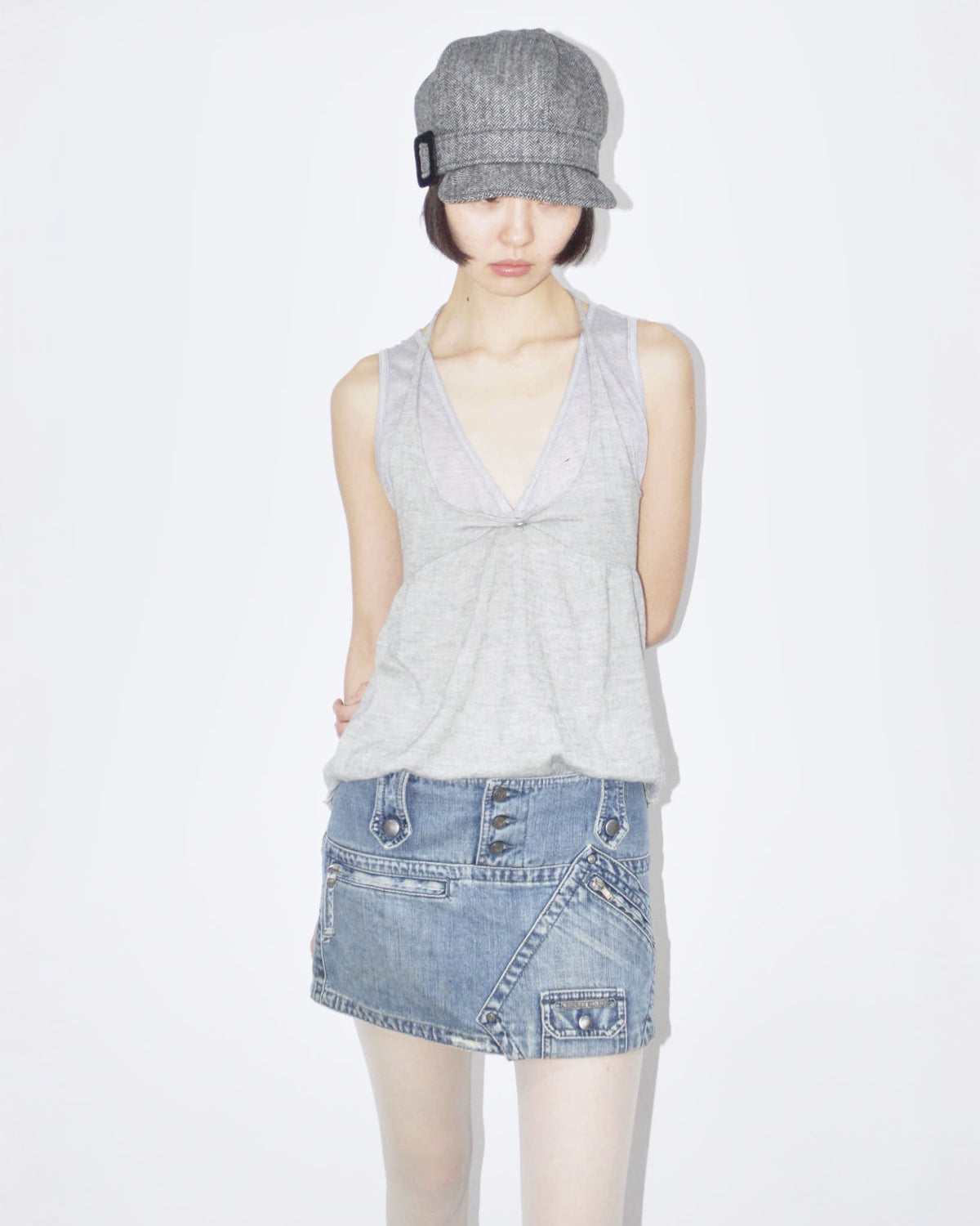 mini denim skirt