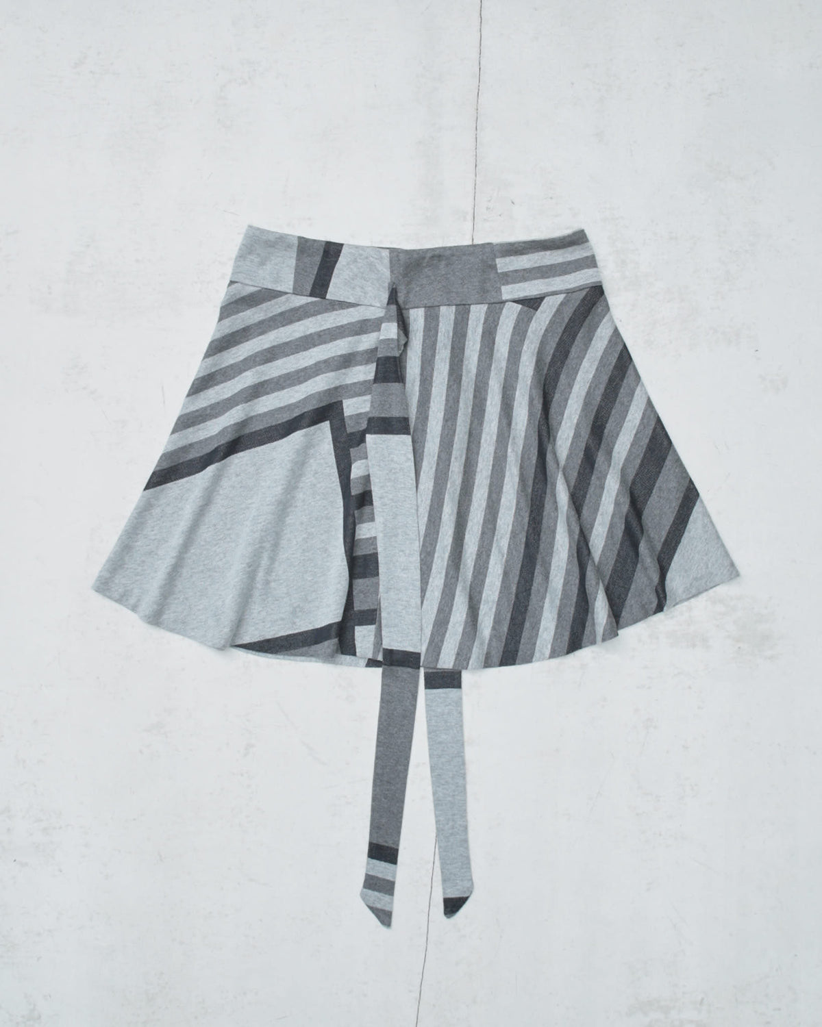 gray and black striped mini skirt