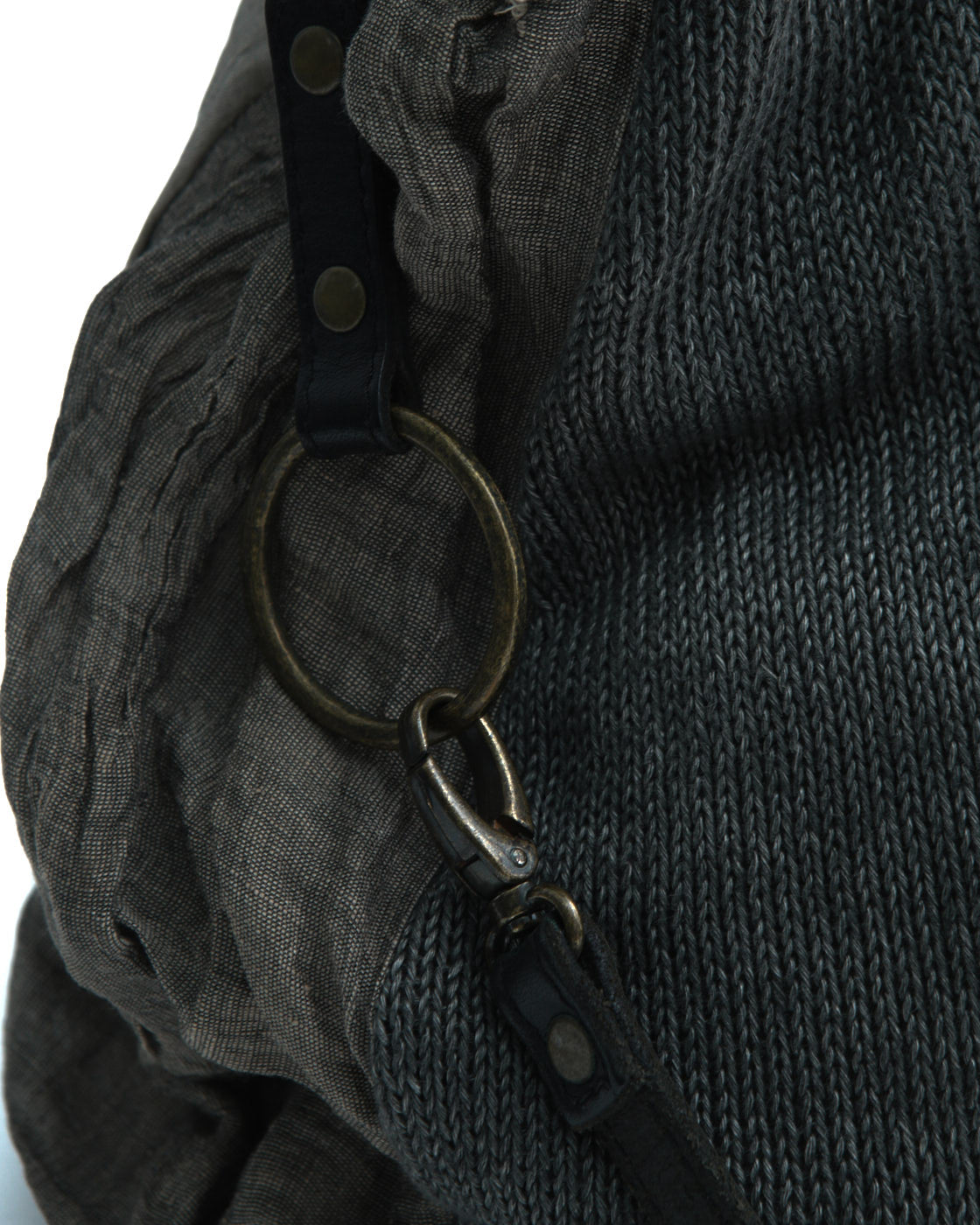 gray linen mixed material tote
