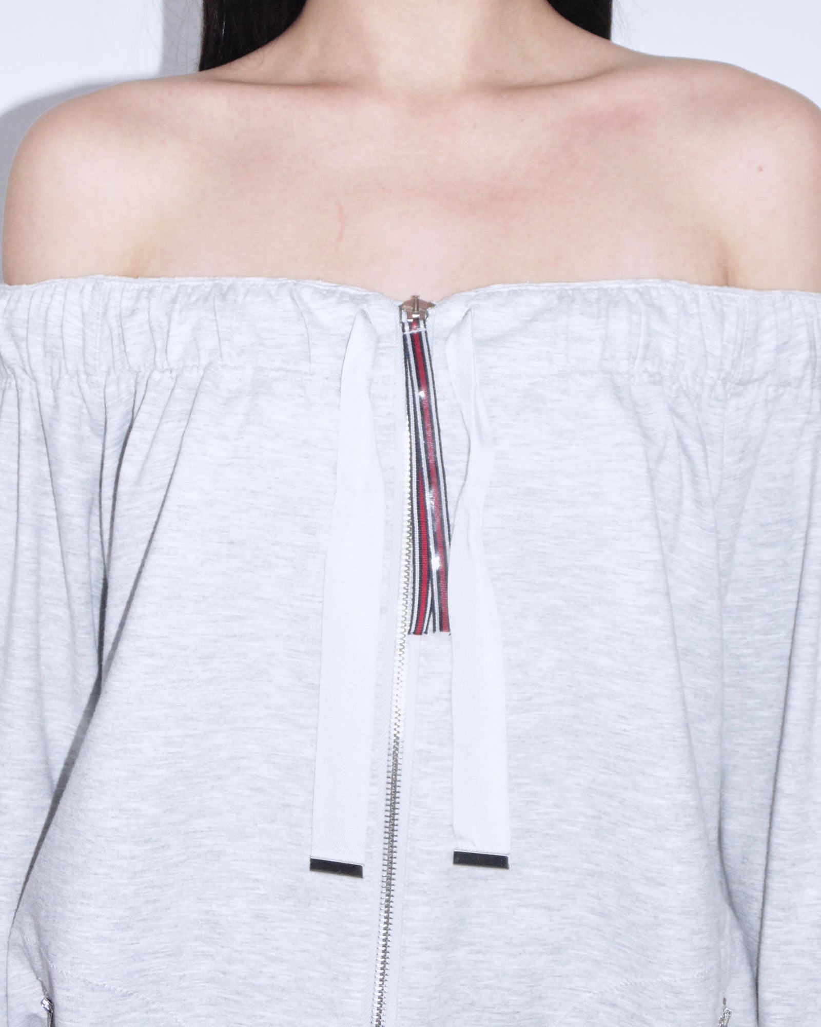 gray sporty zipper dress