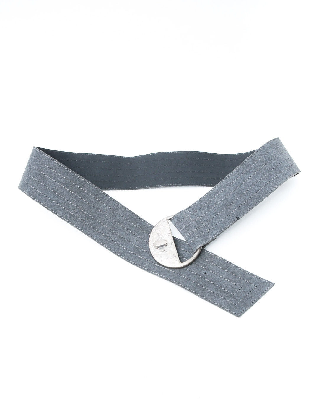 grey leather big belt