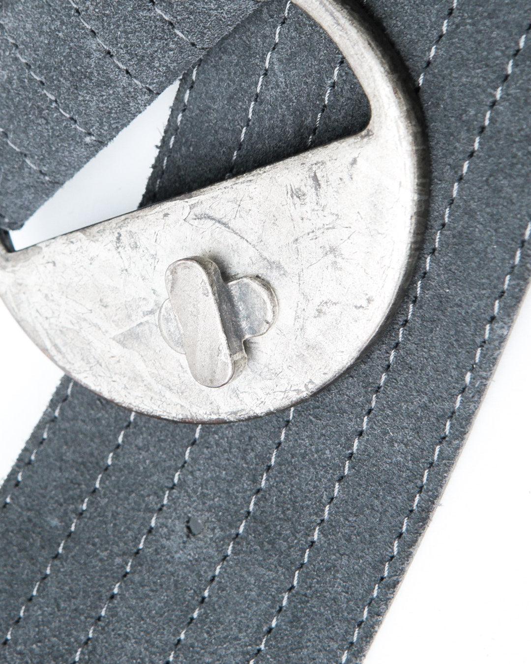 grey leather big belt