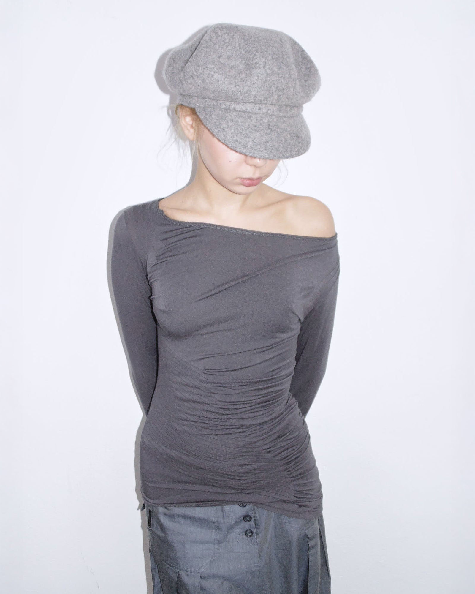grey wool felt hat
