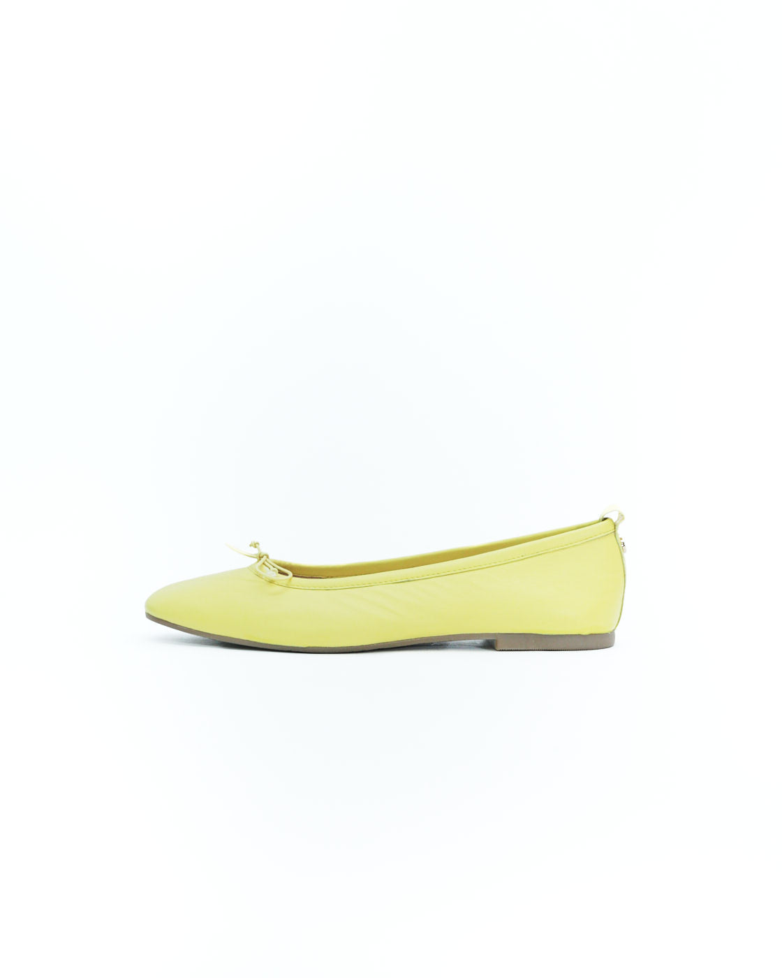 yellow leather ballet flats