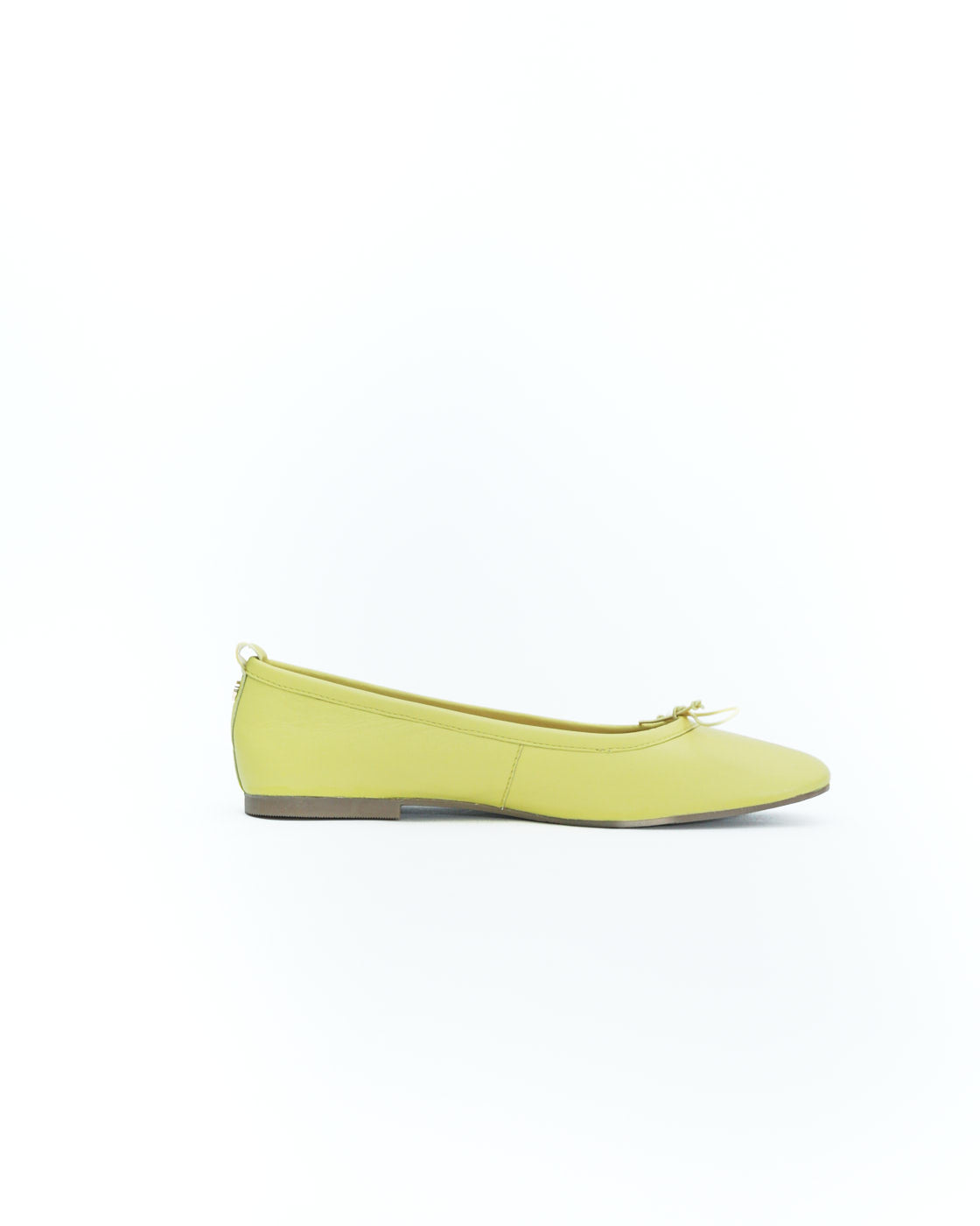 yellow leather ballet flats