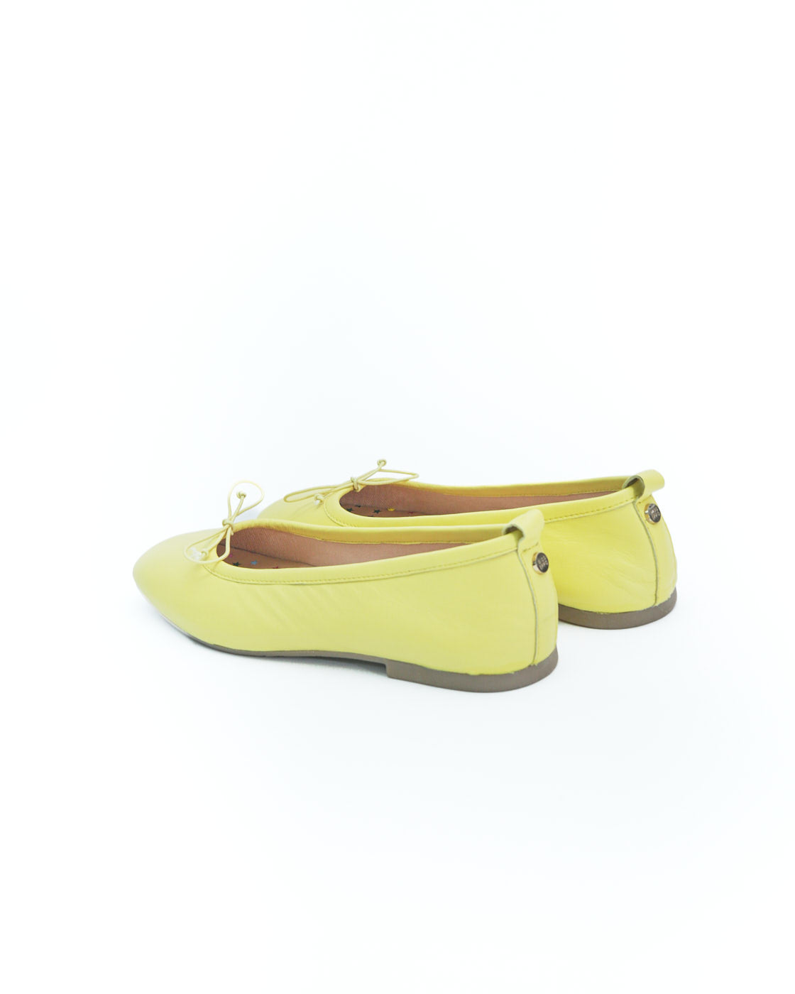 yellow leather ballet flats