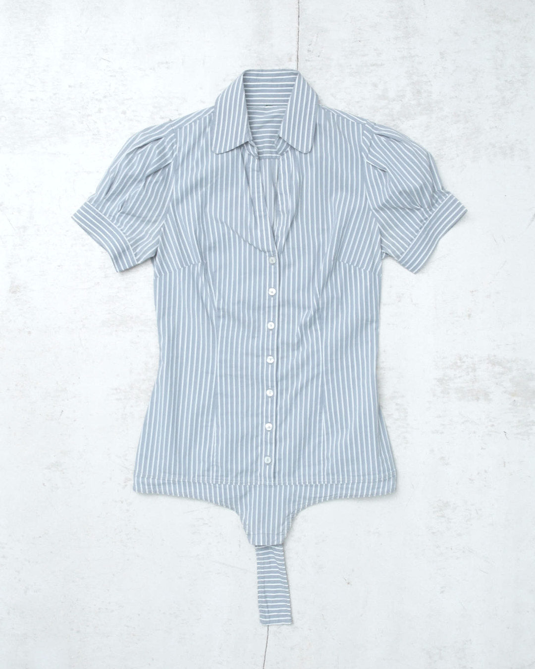 light grey pinstriped body shirt