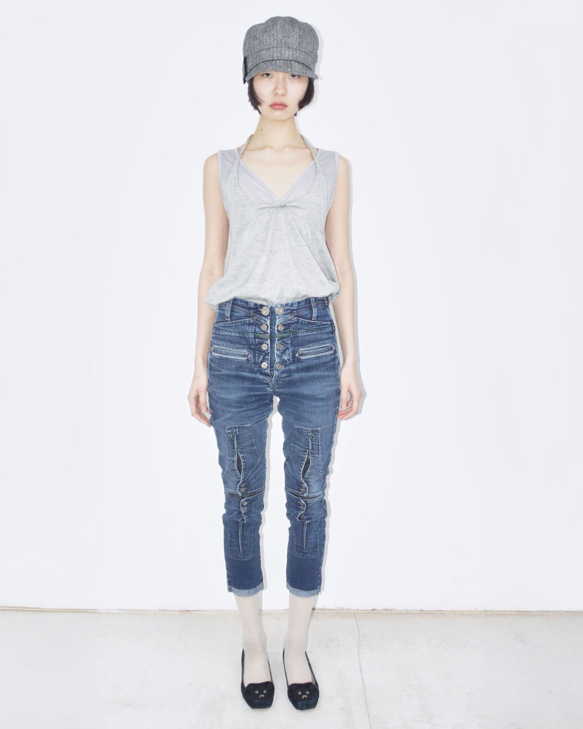 denim pants with button details