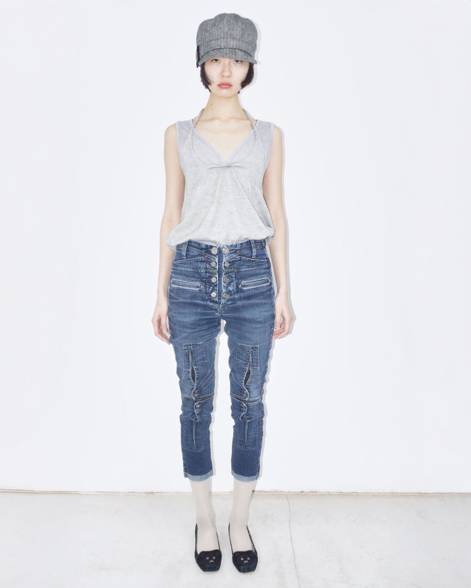 denim pants with button details