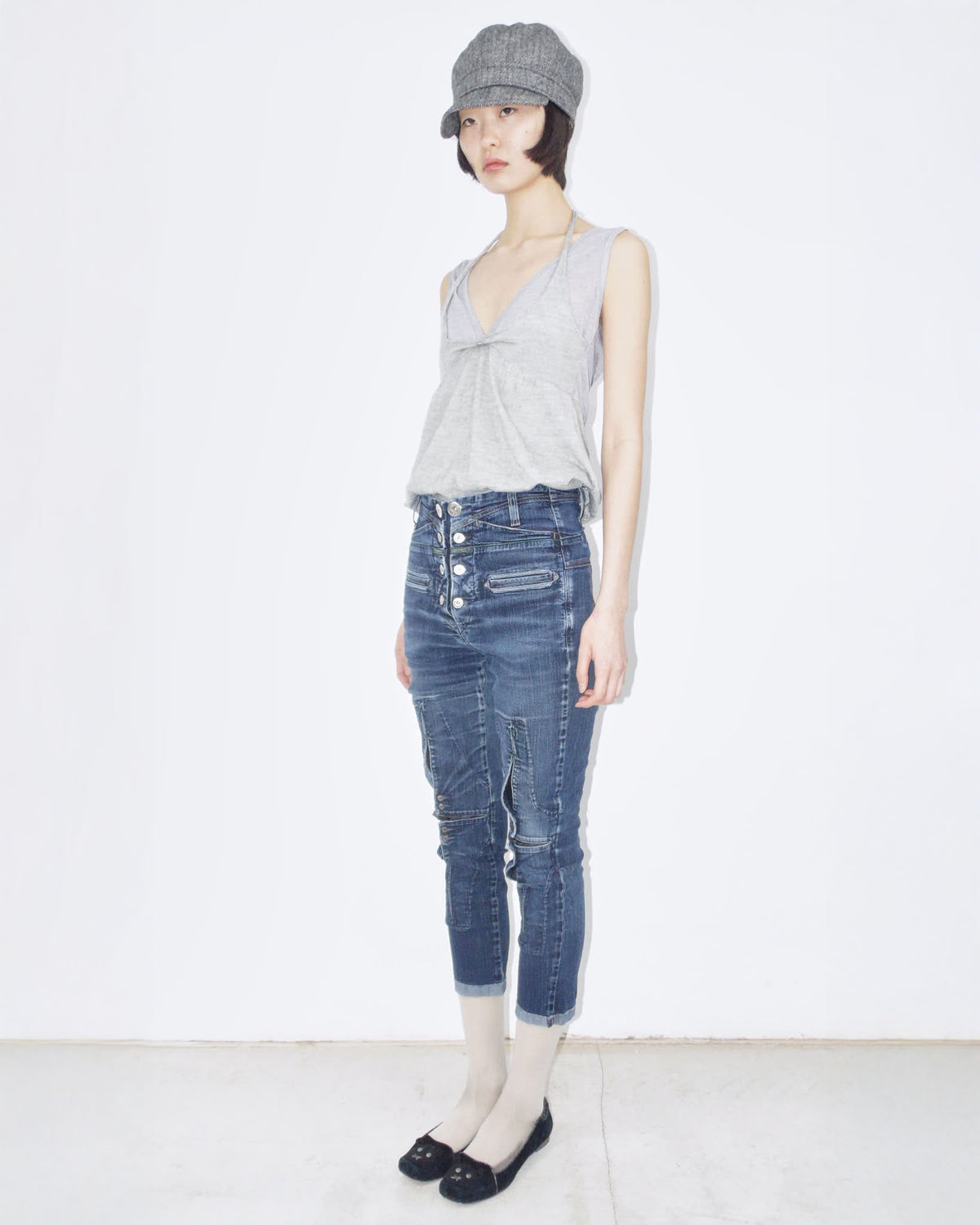 denim pants with button details