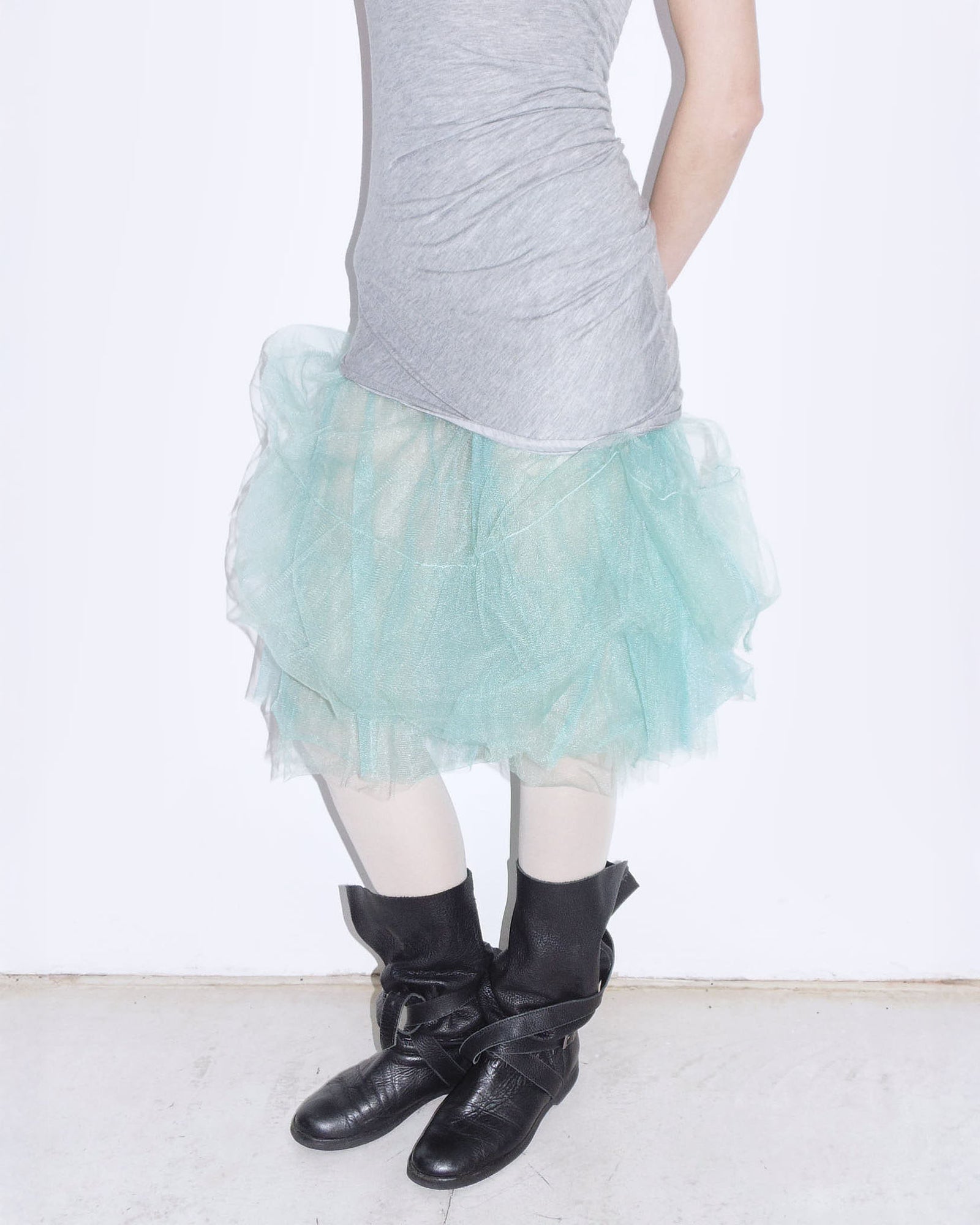 mint / turquoise tutu midi skirt