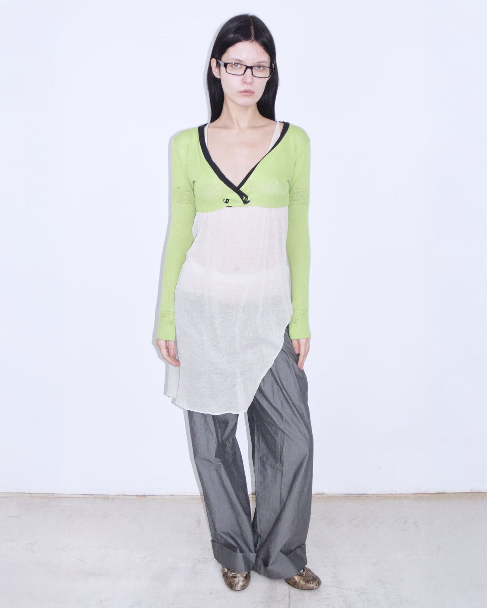 neon green long sleeve bolero