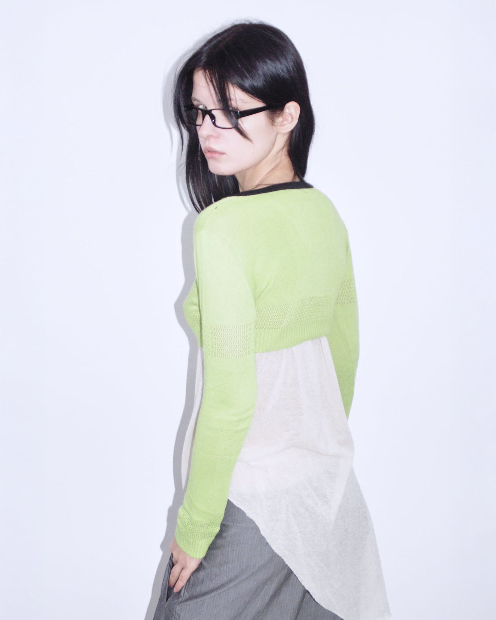 neon green long sleeve bolero
