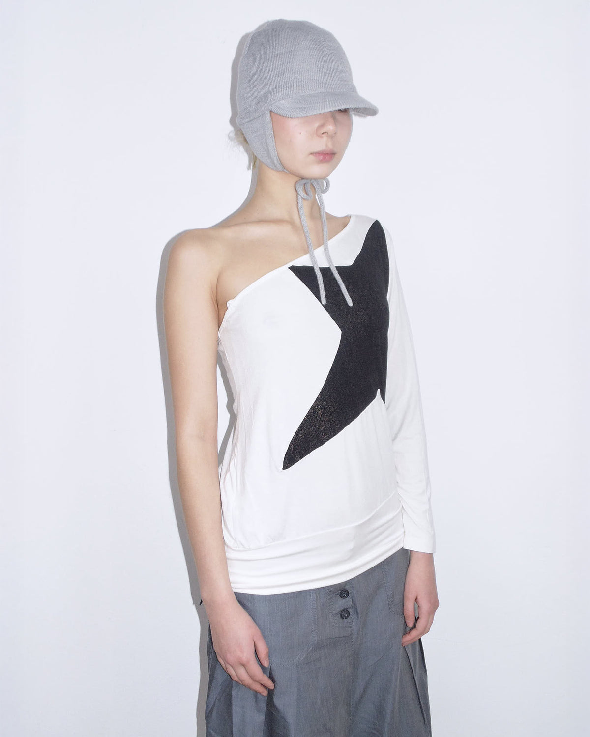 one shoulder star top