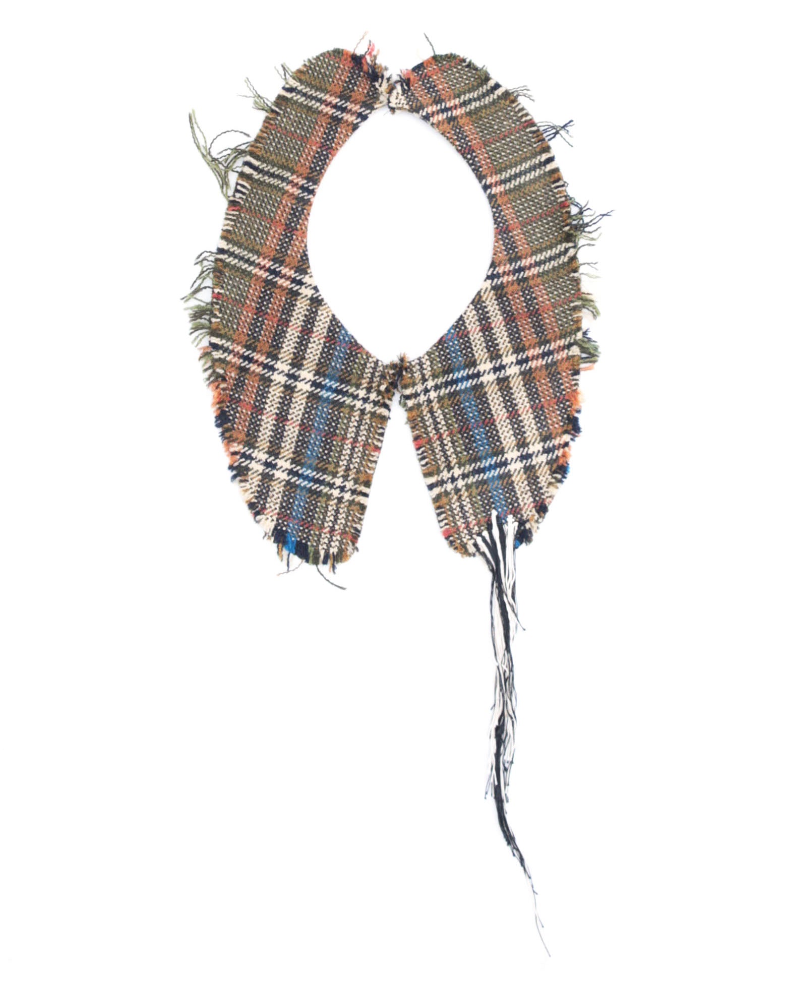 plaid tweed detachable collar