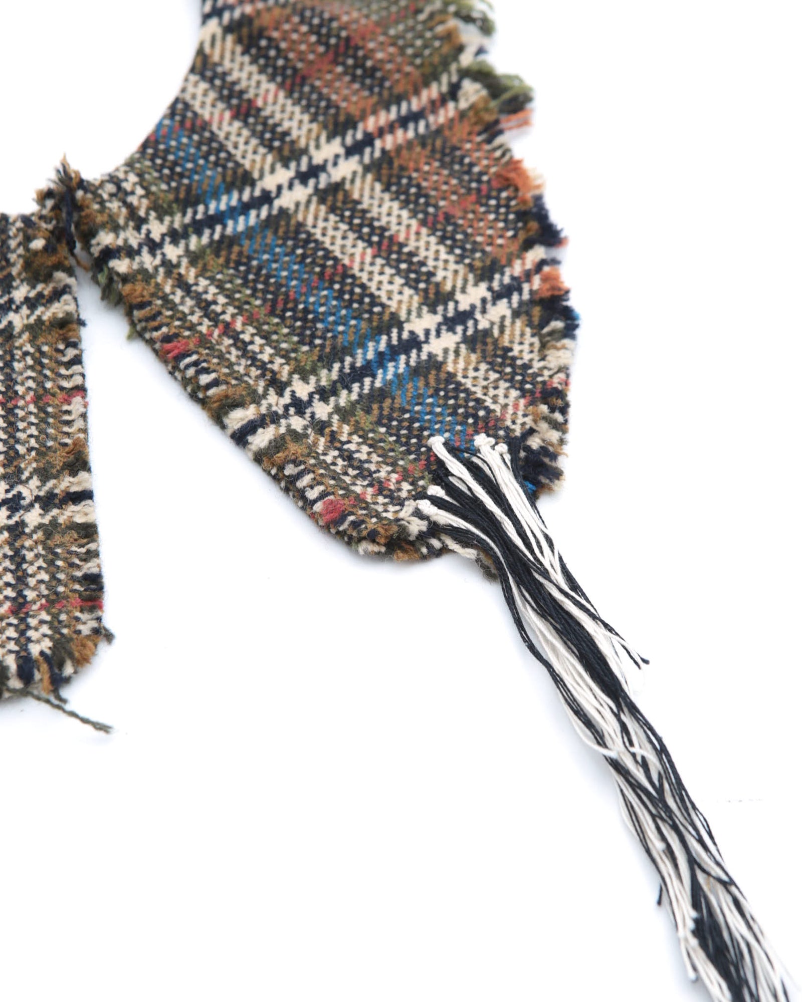 plaid tweed detachable collar