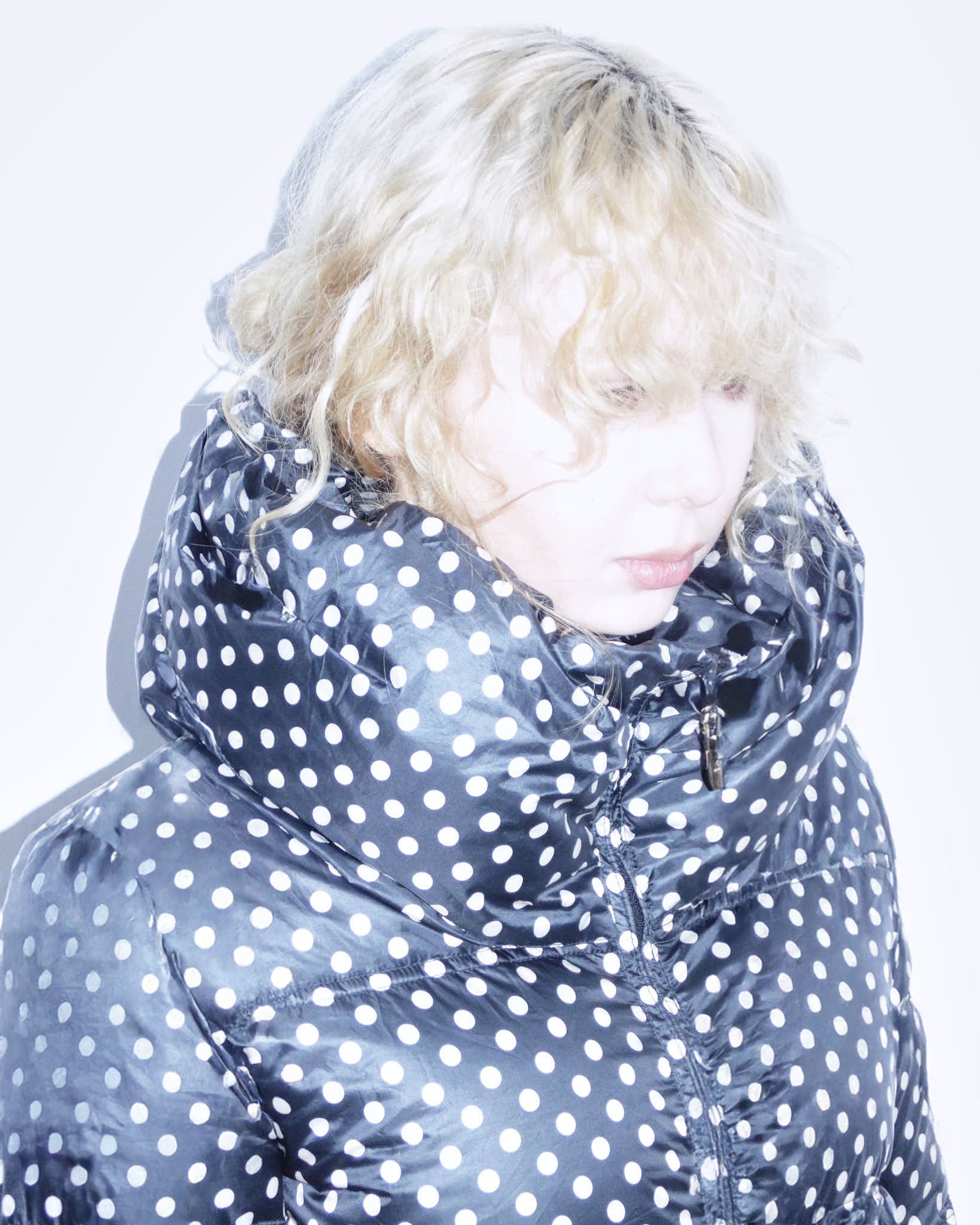 polka dot puffer jacket