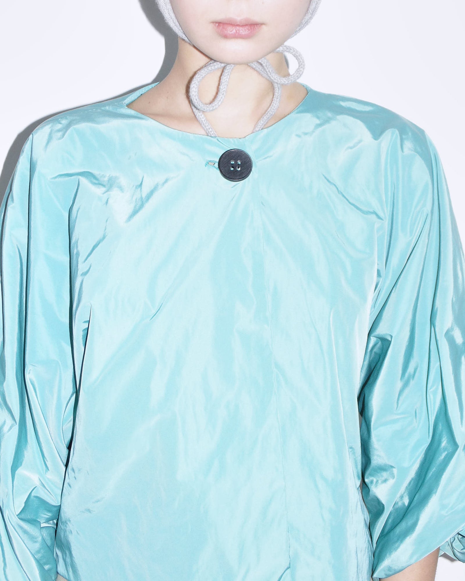 puffed turquoise jacket