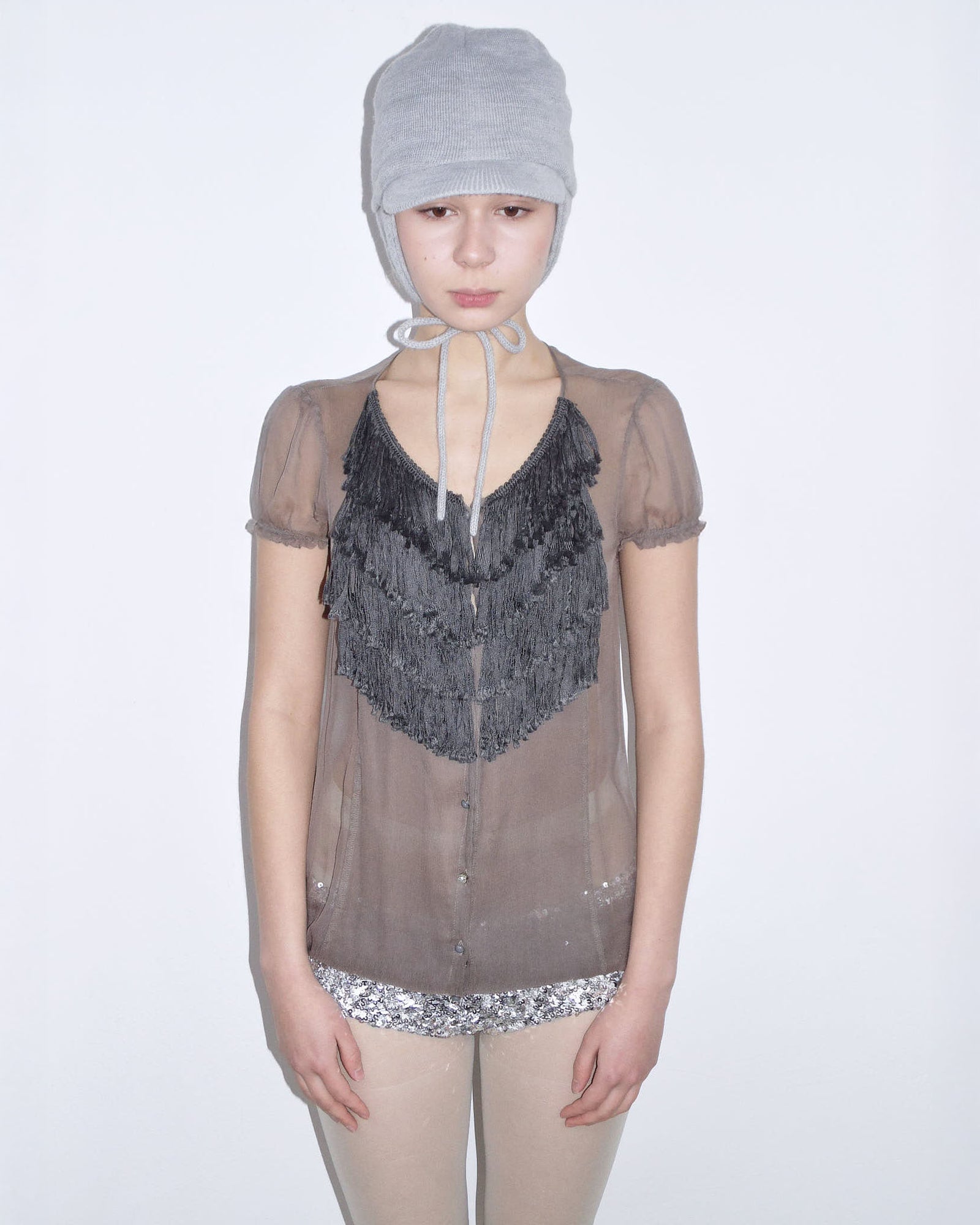 pure silk see-through blouse