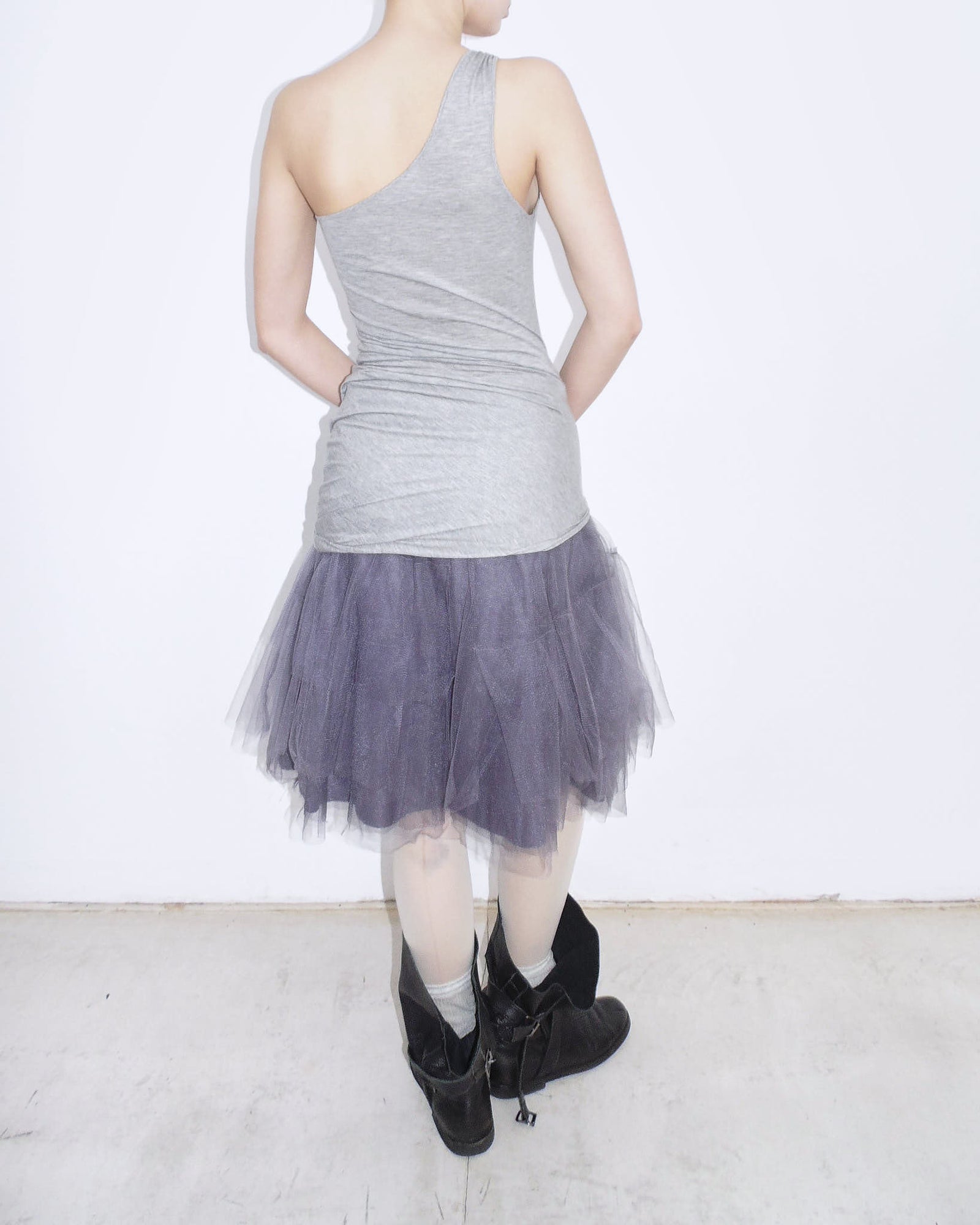 purple multilayered tutu midi skirt