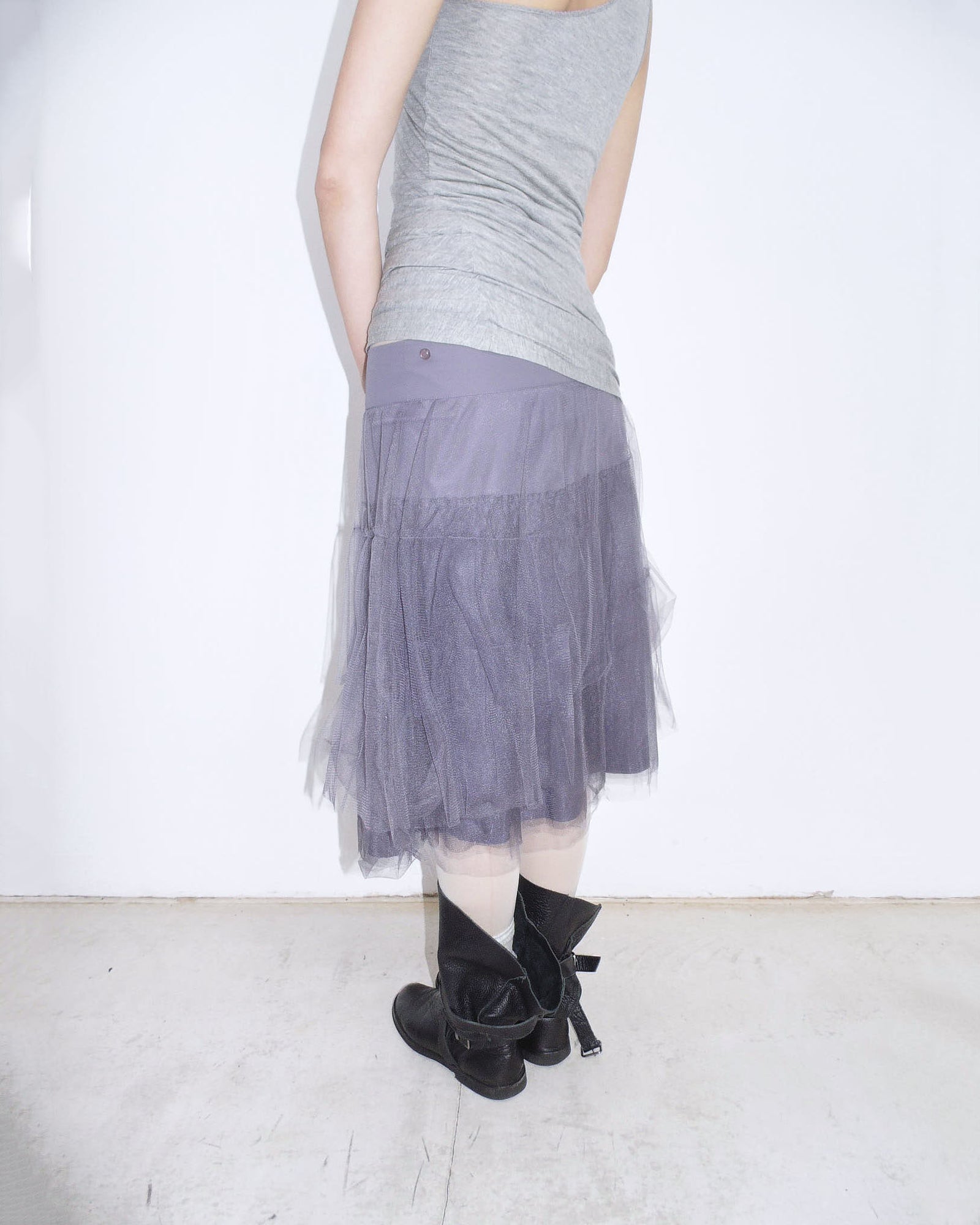 purple multilayered tutu midi skirt