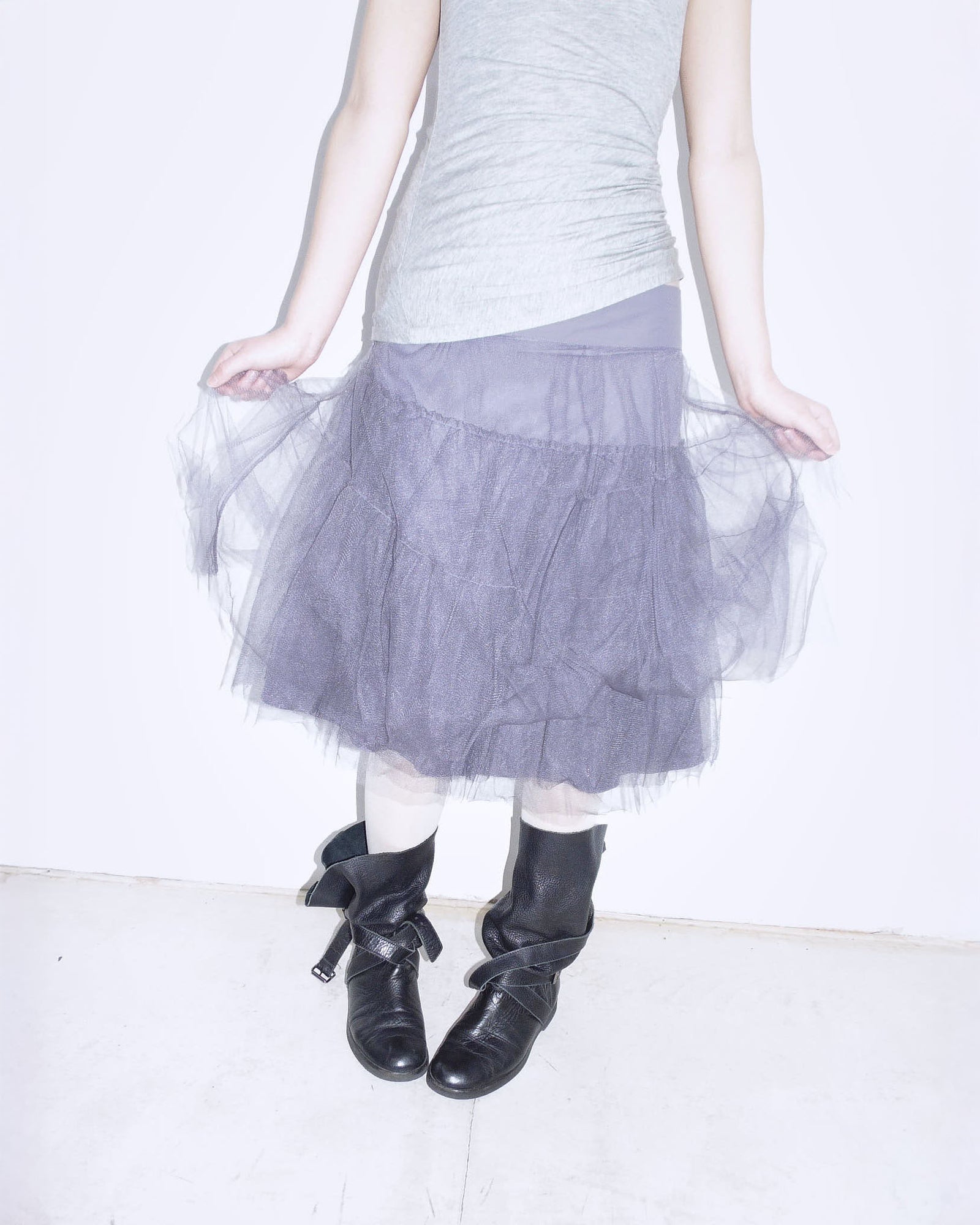 purple multilayered tutu midi skirt