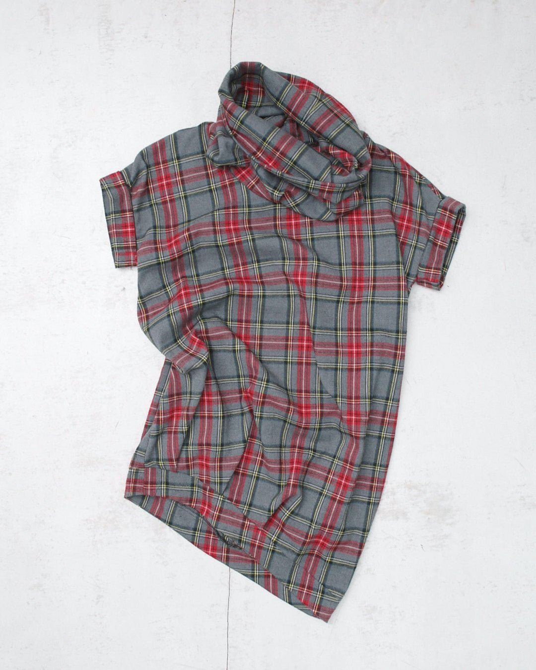 red &amp; gray plaid bubble dress