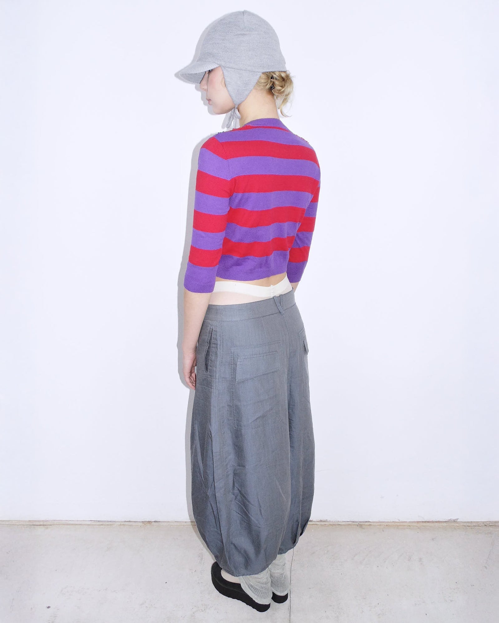 red & purple mini cardigan