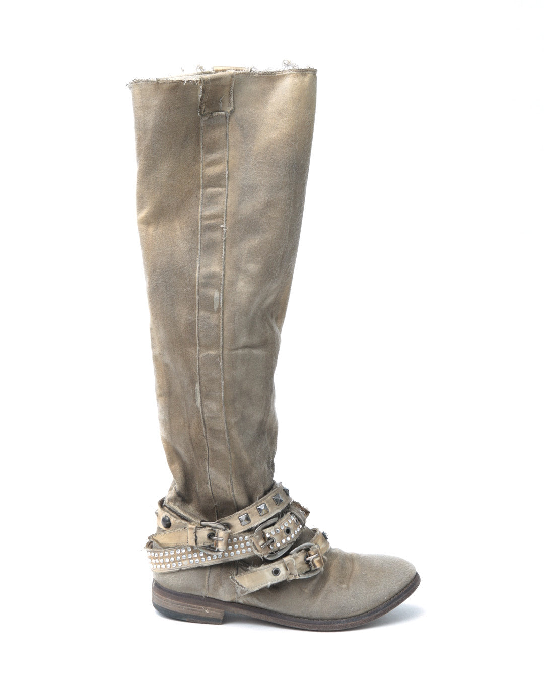 sand canva distressed embellished boots