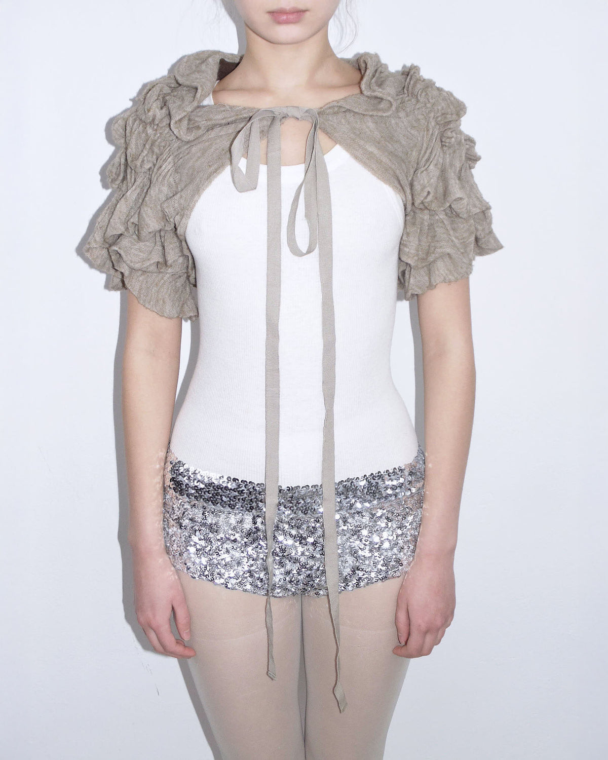 sculptural ruched wool bolero / sleeves