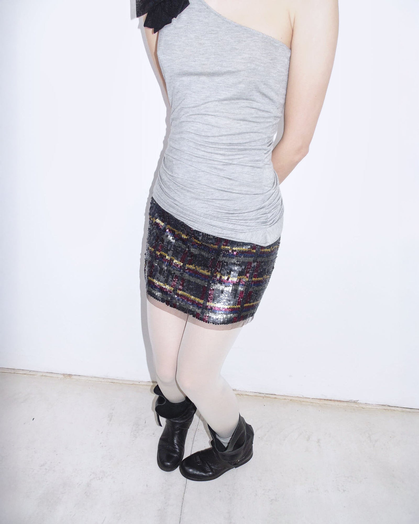 sequins mini skirt
