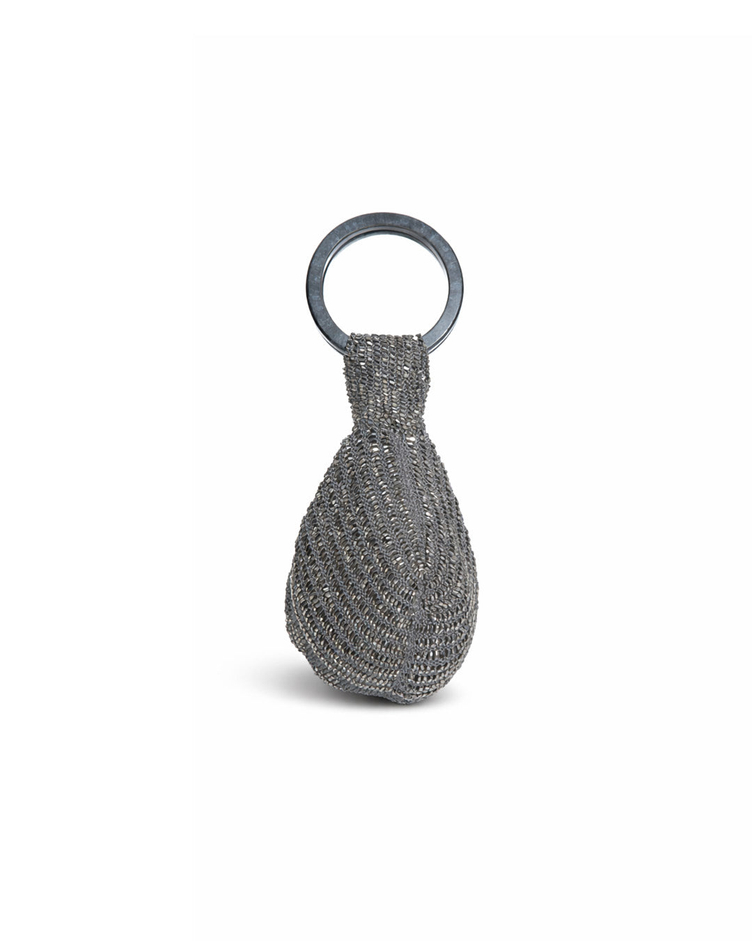 silver beaded ring handle pouch
