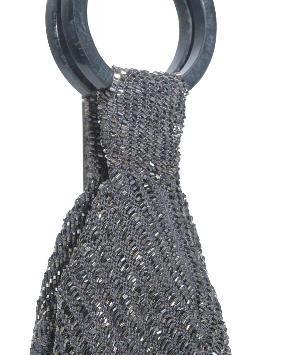 silver beaded ring handle pouch
