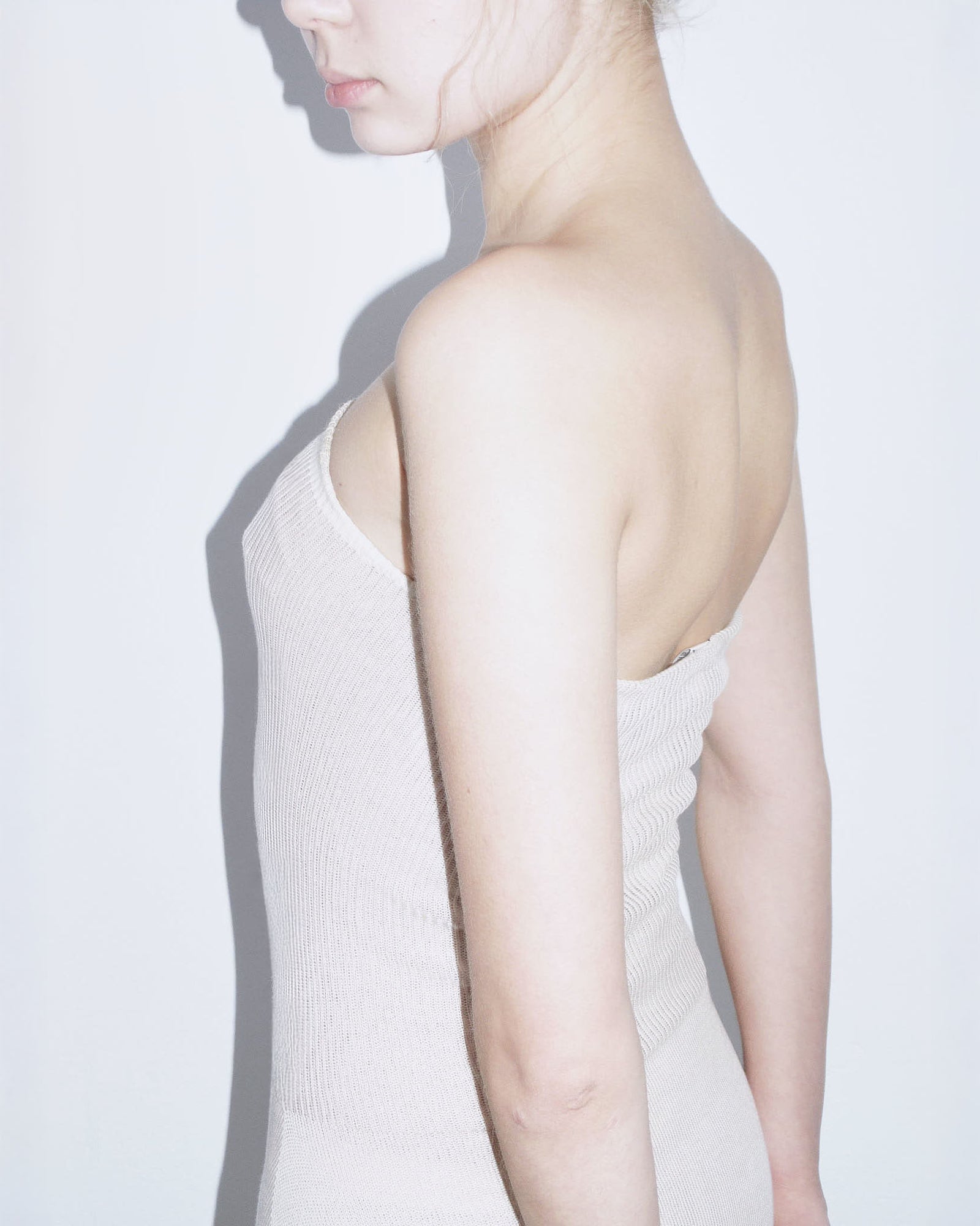 nude ethereal midi dress