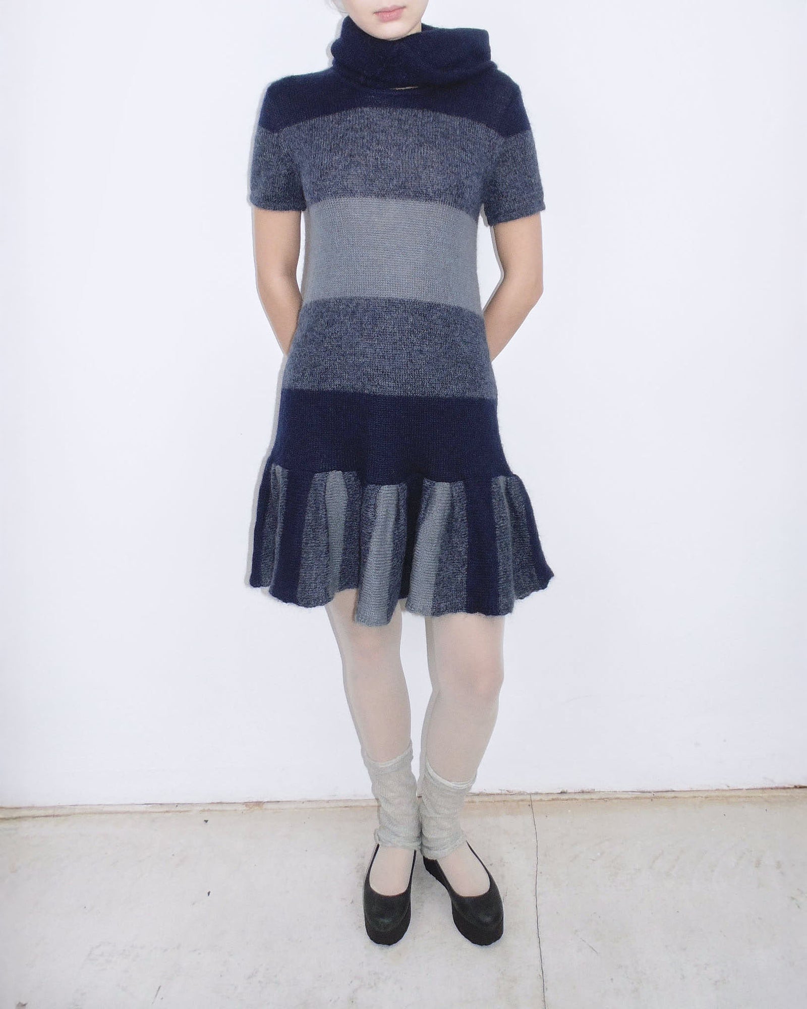 striped mohair mini dress