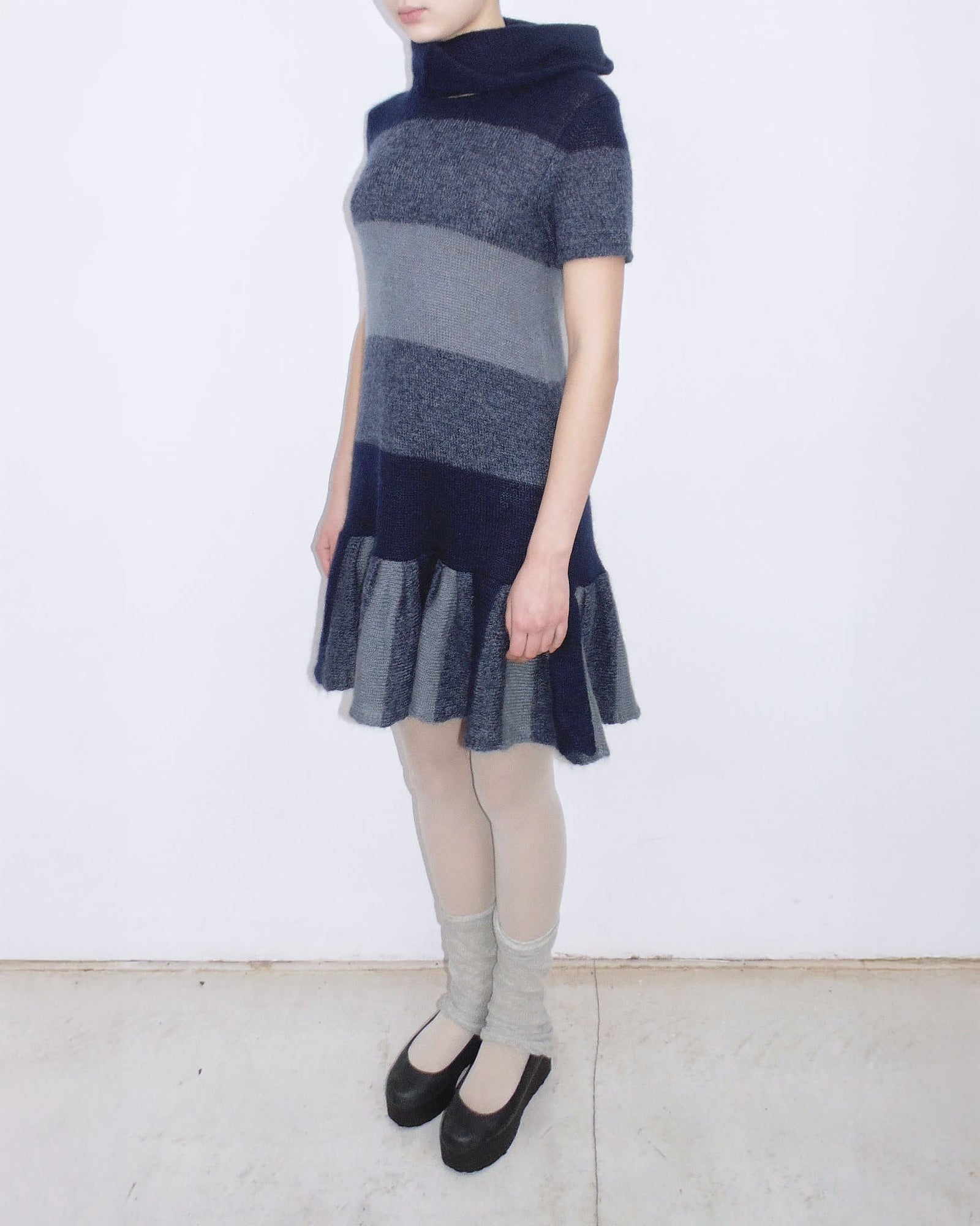 striped mohair mini dress